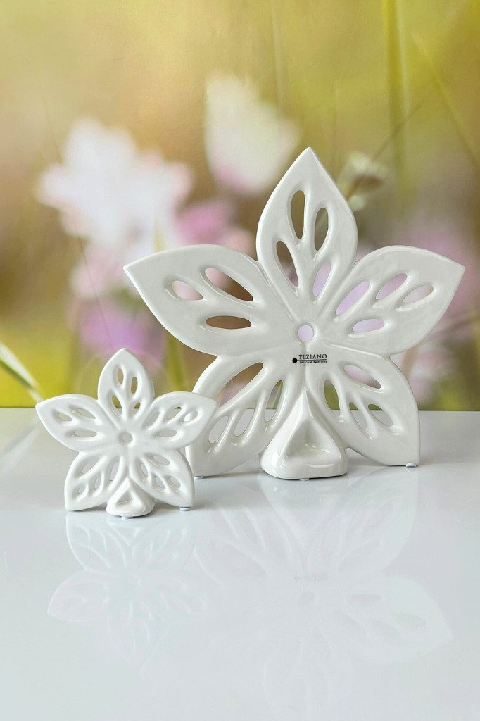 TIZIANO - DESIGN & EMOTIONS Dekofigur Deko Blume Elara creme-weiß