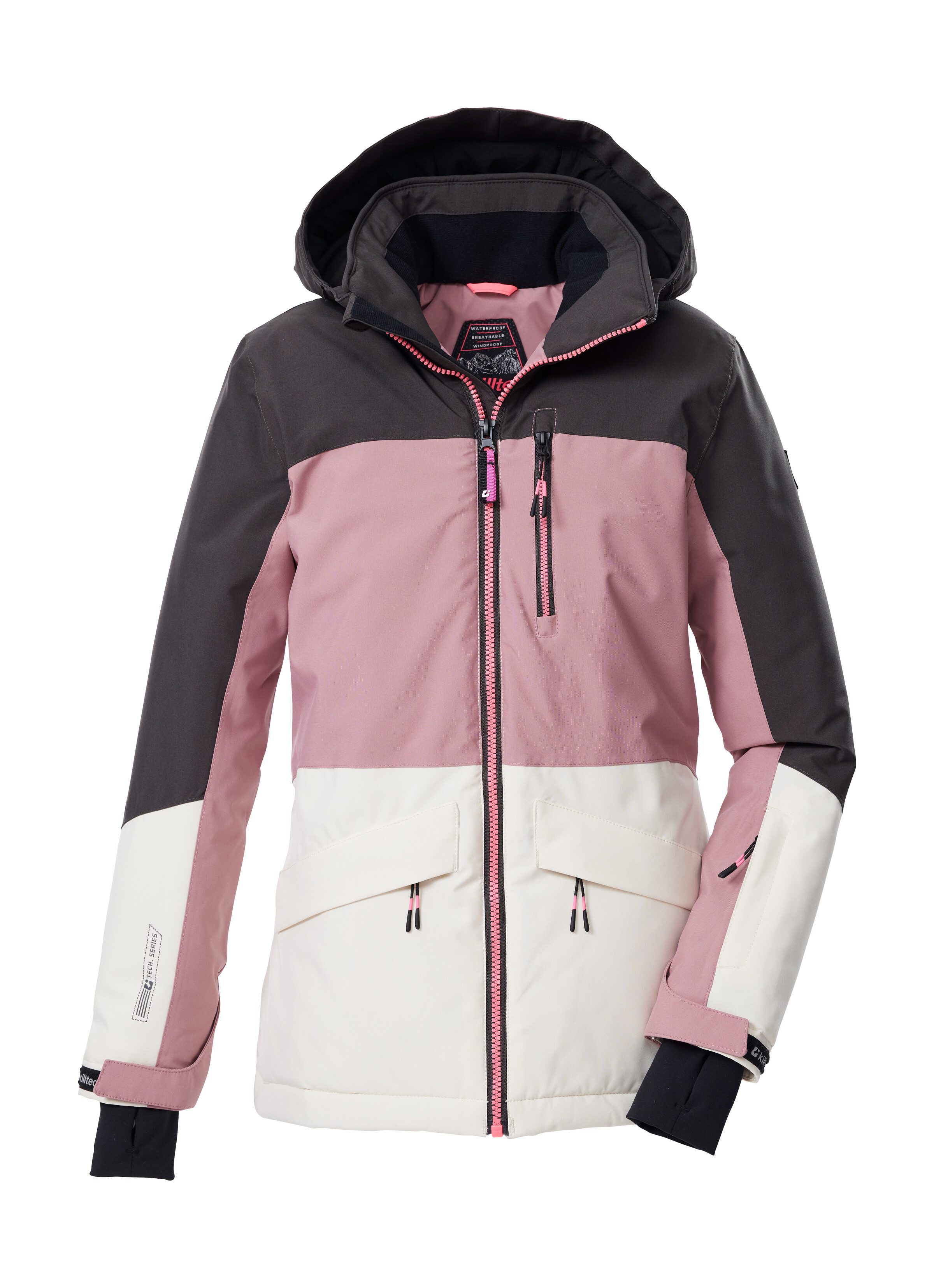 Killtec Skijacke KSW 208 GRLS SKI JCKT Wasserdichte, atmungsaktive Kinderjacke mit Schneefang und Taschen