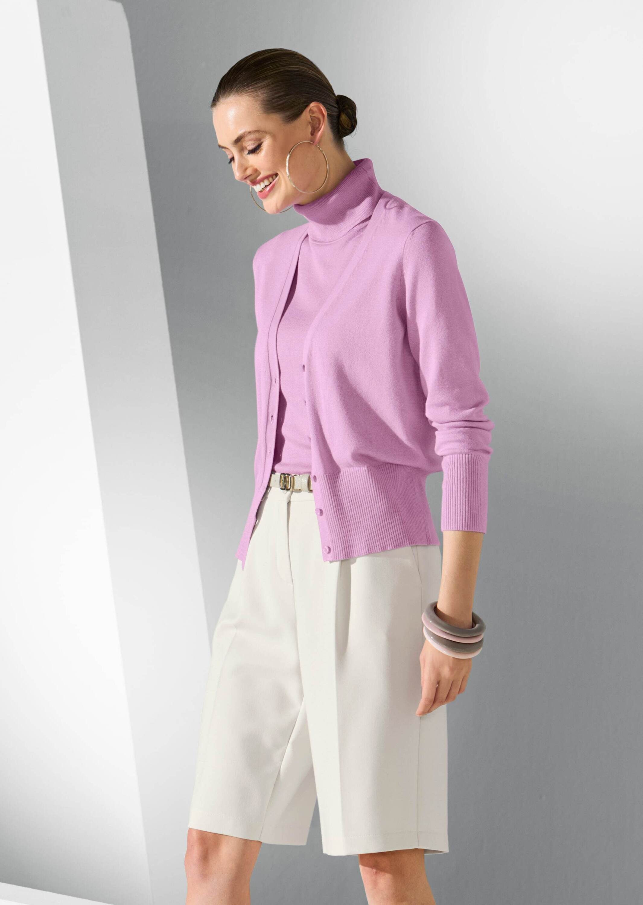 Strickjacke Eleganter Viskose-Cardigan mit Knopfleiste