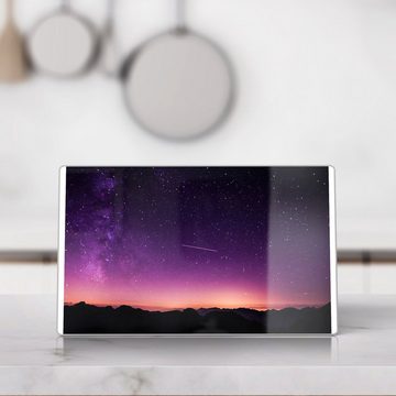DEQORI Schneidebrett 'Purpurroter Nachthimmel', Glas, Platte Frühstücksbrett Schneideplatte