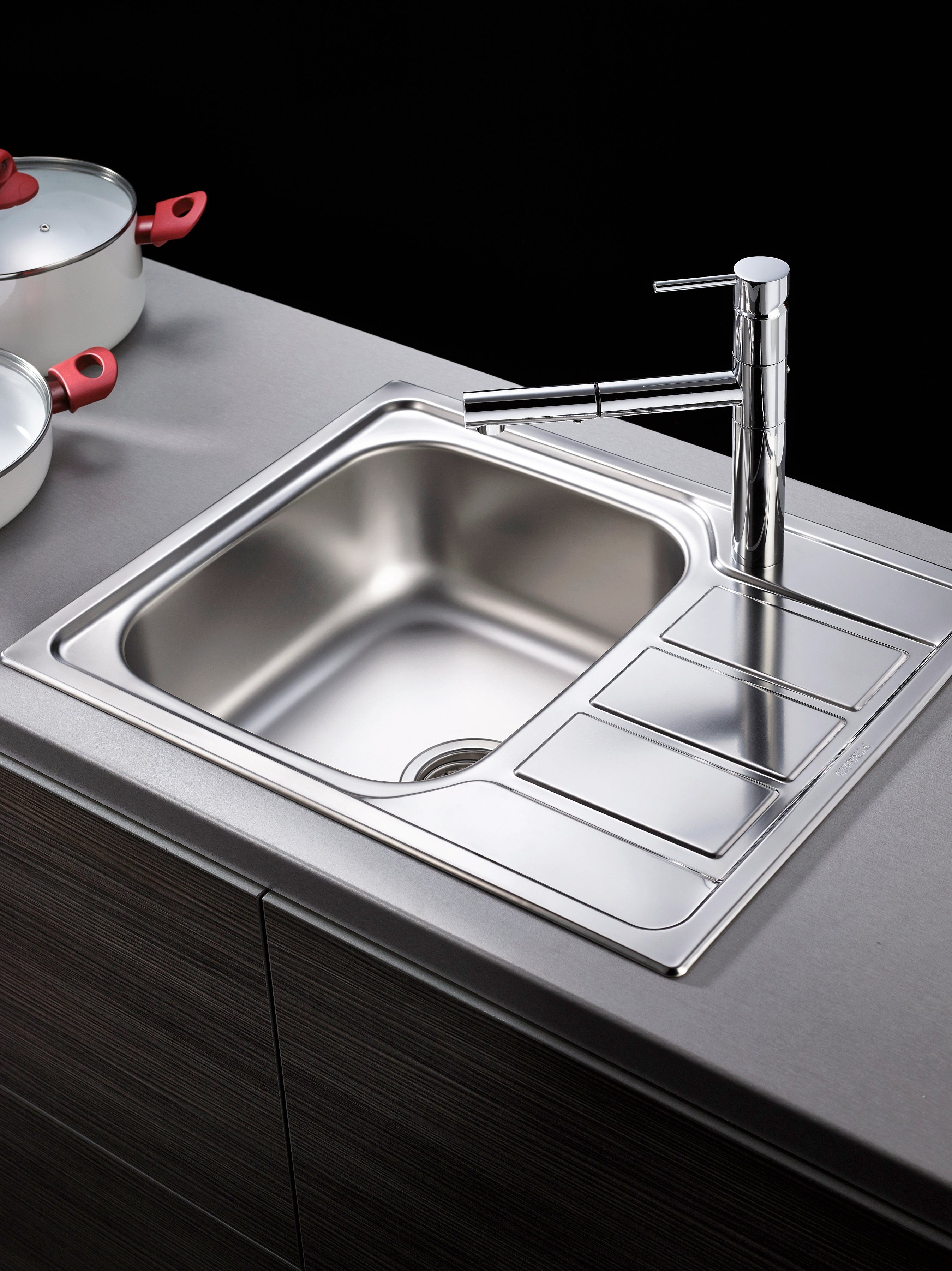 Pyramis Edelstahlspüle Athena, rechteckig, 62/50 cm