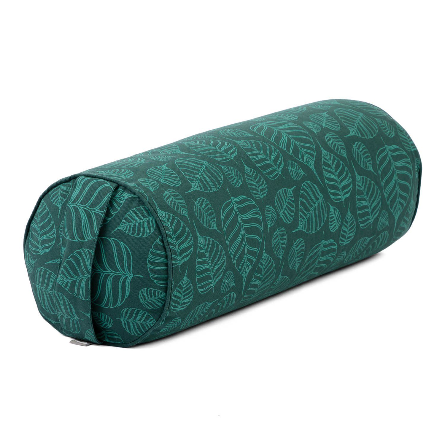 bodhi Yoga Bolster Yoga Bolster gemustert, 65 x Ø 22 cm Bodhi Leaves, deep green, Dinkel