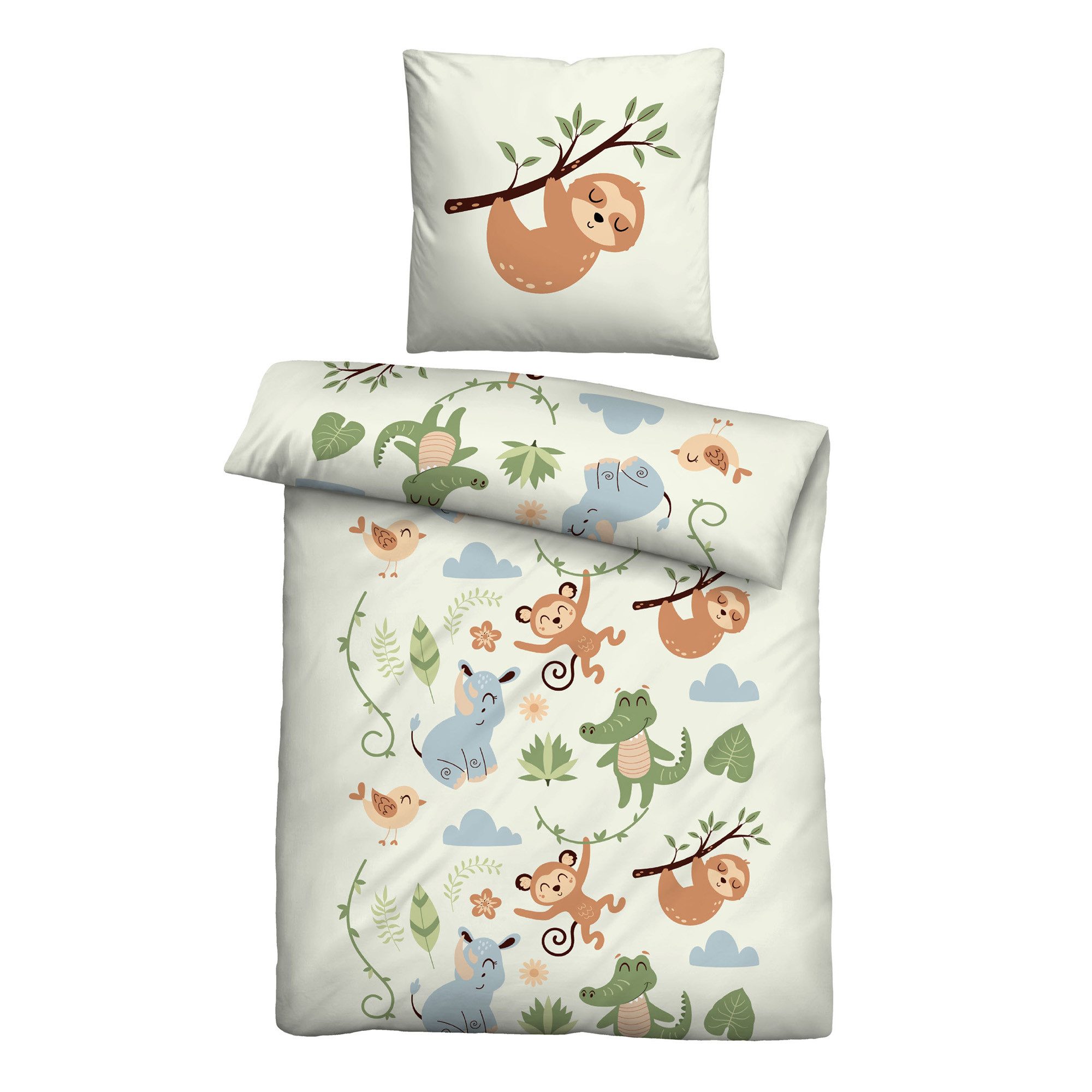 Bestlivings Kinderbettwäsche Bettwäsche- Set 2 tlg. 135x200 / 80x80 cm, Microfaser-Satin, mit Motiv