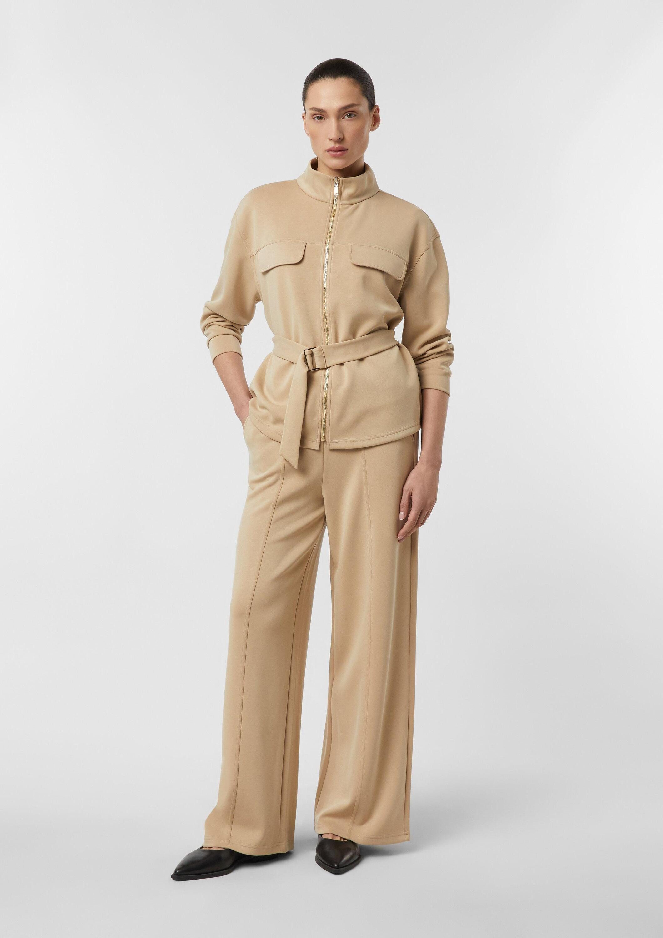 comma Chinos Hose Wide-Leg-Sweathose mit Teilungsnähten günstig online kaufen