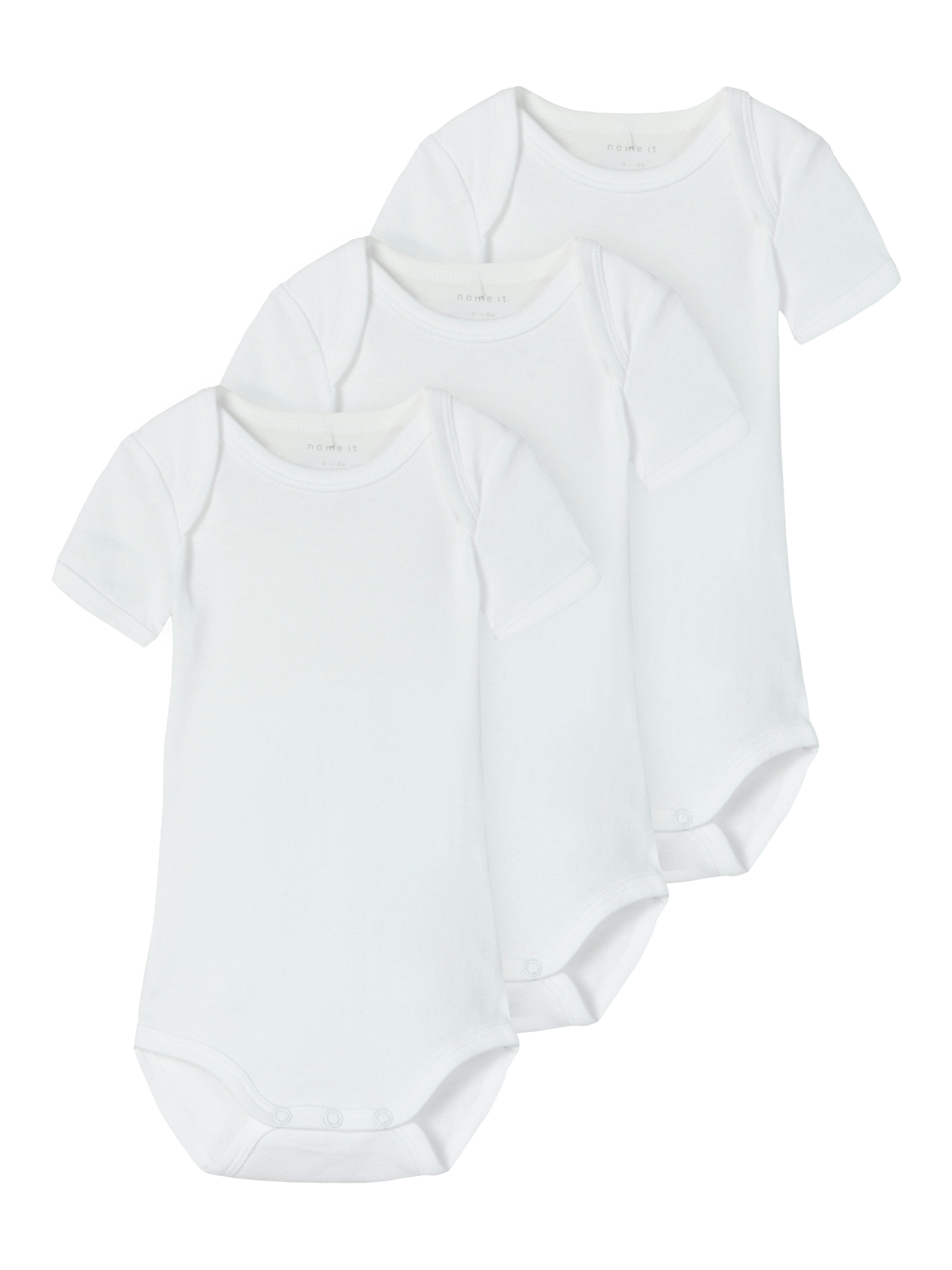 Name It Body NBNBODY 3P SS SOLID WHITE 4 NOOS (Packung, 3-tlg)