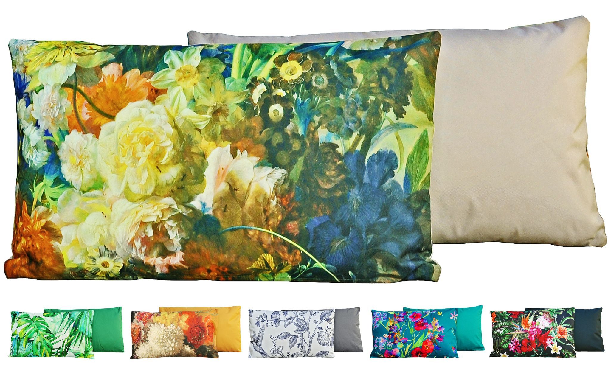 JACK Dekokissen Outdoor Lounge Kissen 30x50cm Motiv inkl. Füllung, mit Lotus-Effekt, Robust, Strapazierfähig, für Innen & Außen geeignet
