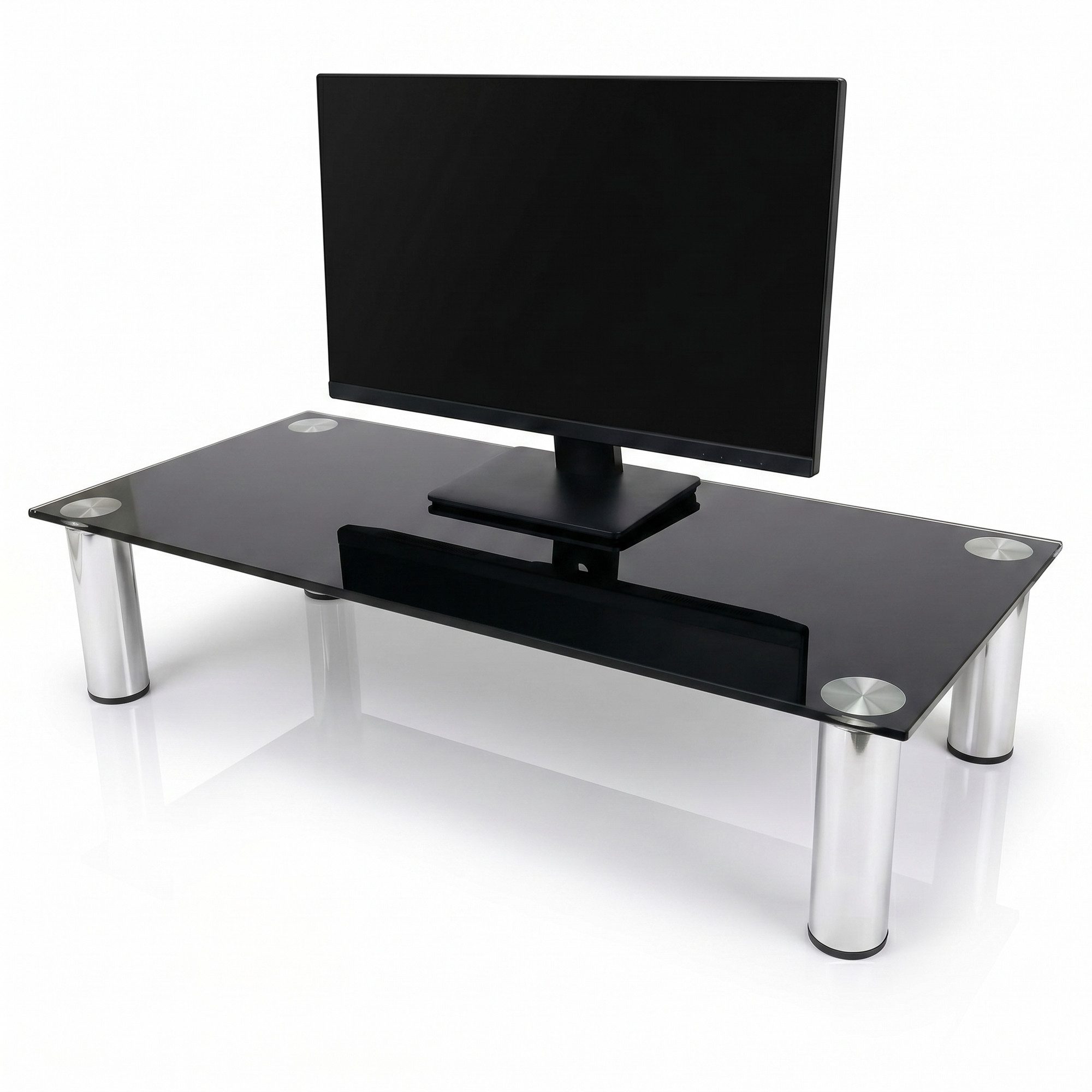 Mucola TV-Rack Monitorerhöhung Schreibtischaufsatz Monitorständer TV Glasaufsatz (Stück, Monitorerhöhung), Robust und stabil