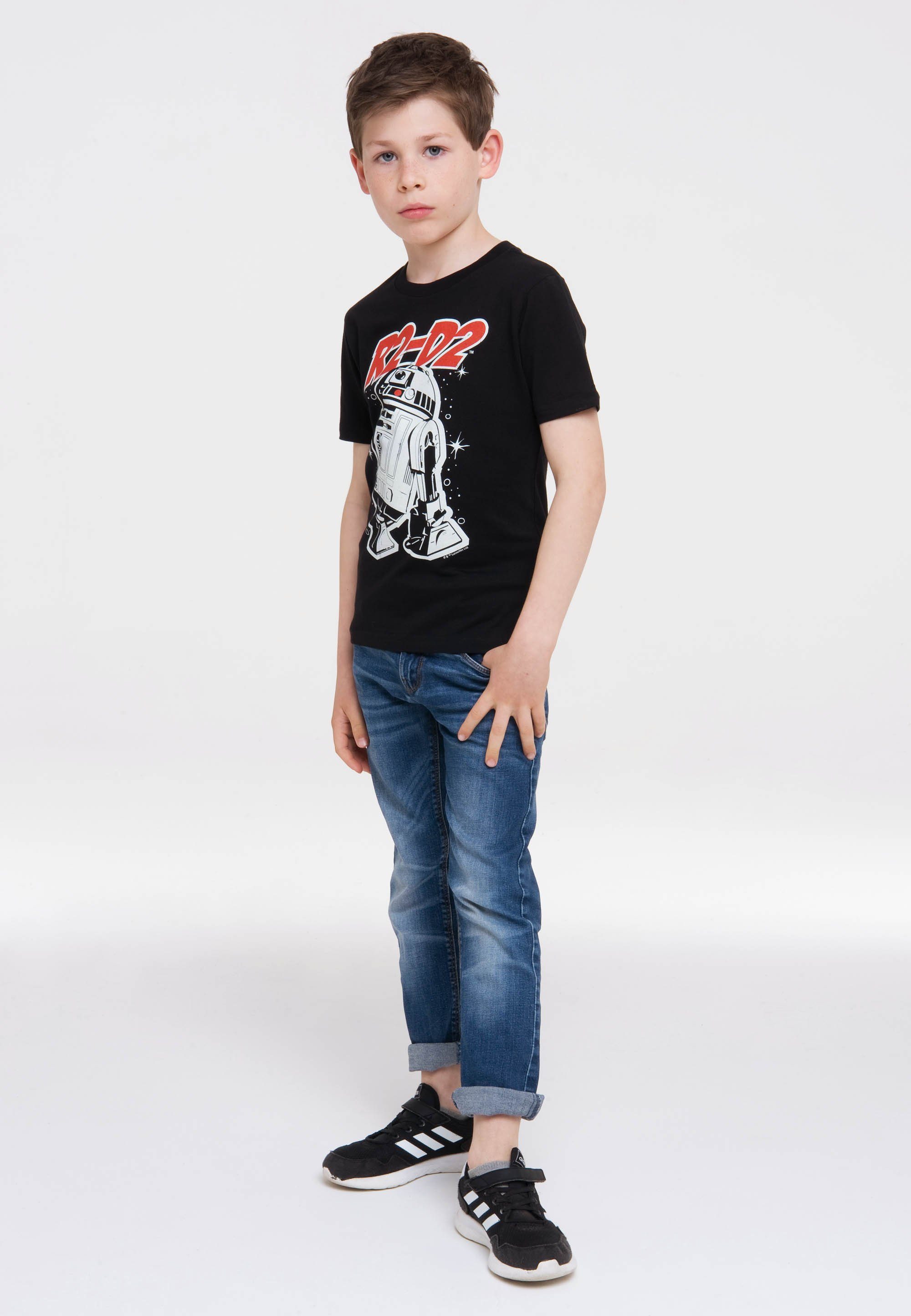 LOGOSHIRT T-Shirt Star Wars – mit Originaldesign lizenziertem R2-D2