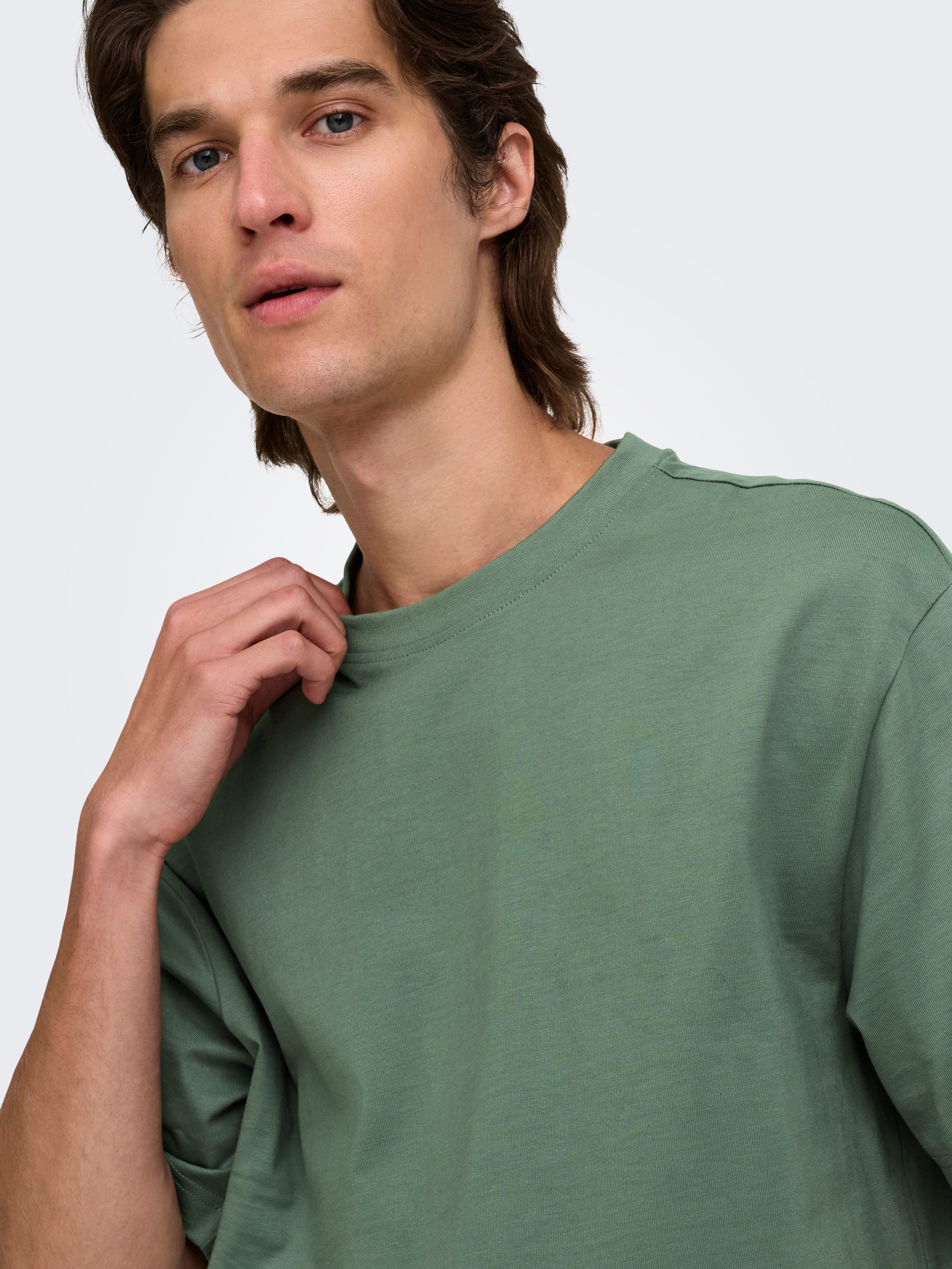 ONLY & SONS Rundhalsshirt ONSFRED RLX SS TEE Baumwolle, relaxed fit