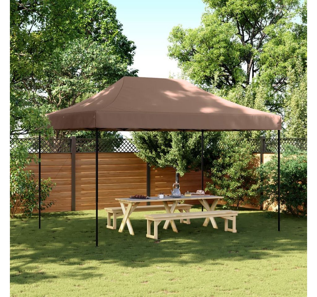 Thumbnail - vidaXL Pavillon Pavillon Gartenpavillon Partyzelt Faltbar Pop-Up Braun 410x279x315 cm