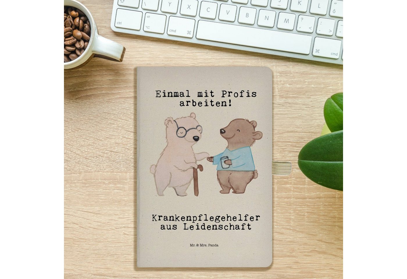 Thumbnail - Mr. & Mrs. Panda Notizbuch Krankenpflegehelfer Leidenschaft - Transparent - Geschenk, Mitarbeite Mr. & Mrs. Panda, Umwel...