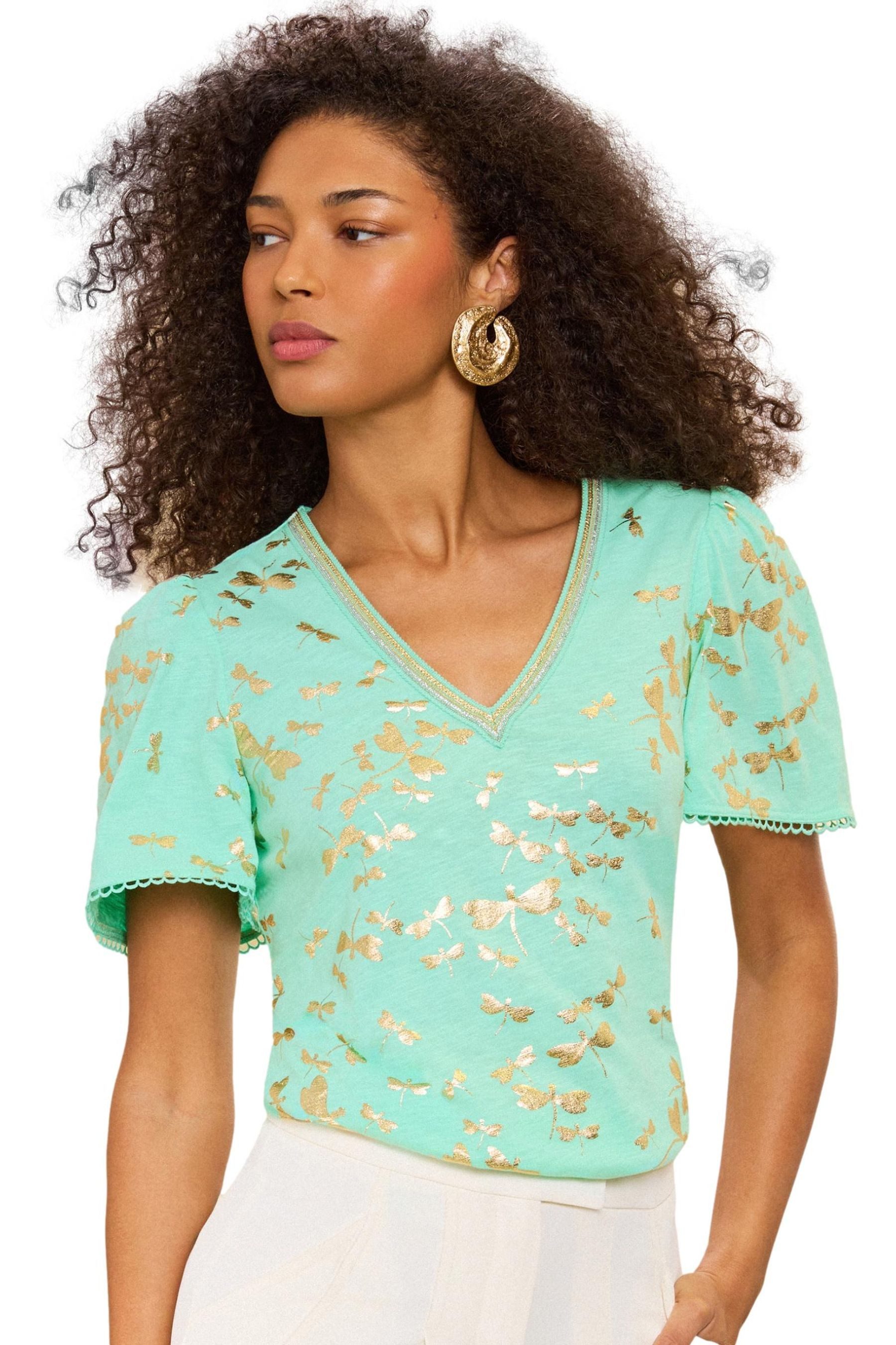 Love & Roses V-Shirt Love & Roses T-Shirt mit V-Ausschnitt, Regular (1-tlg)