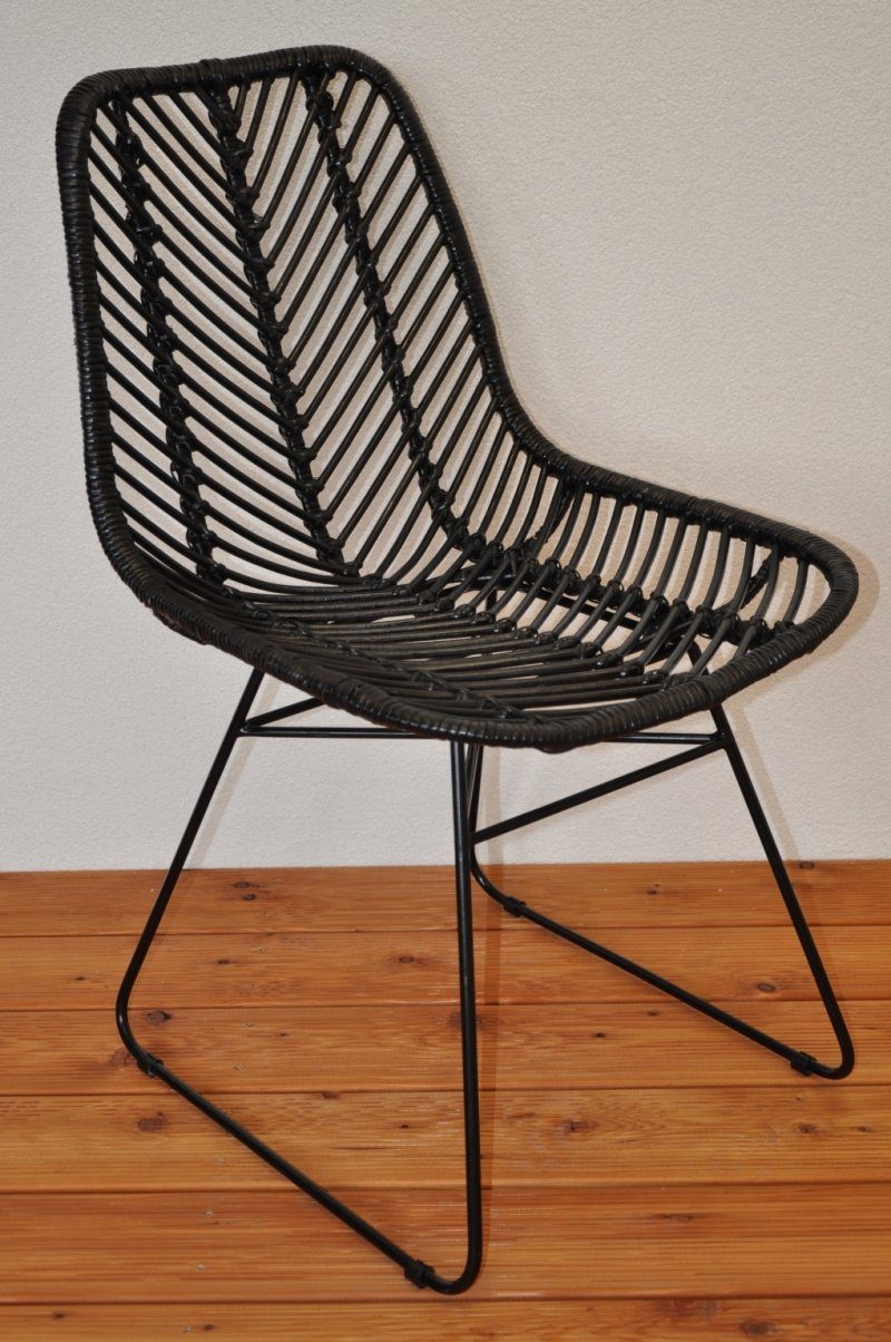 Rattani Rattanstuhl Rattanstuhl, Rattansessel Porches Fb. anthrazit Rattan + Metall