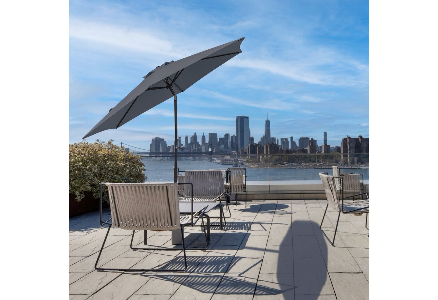 Thumbnail - Thanaddo Sonnenschirm Gartenschirm Terrassenschirm Balkonschirm Marketschirm, Strandschirm mit Kurbel, UV Schutz, Windfe...