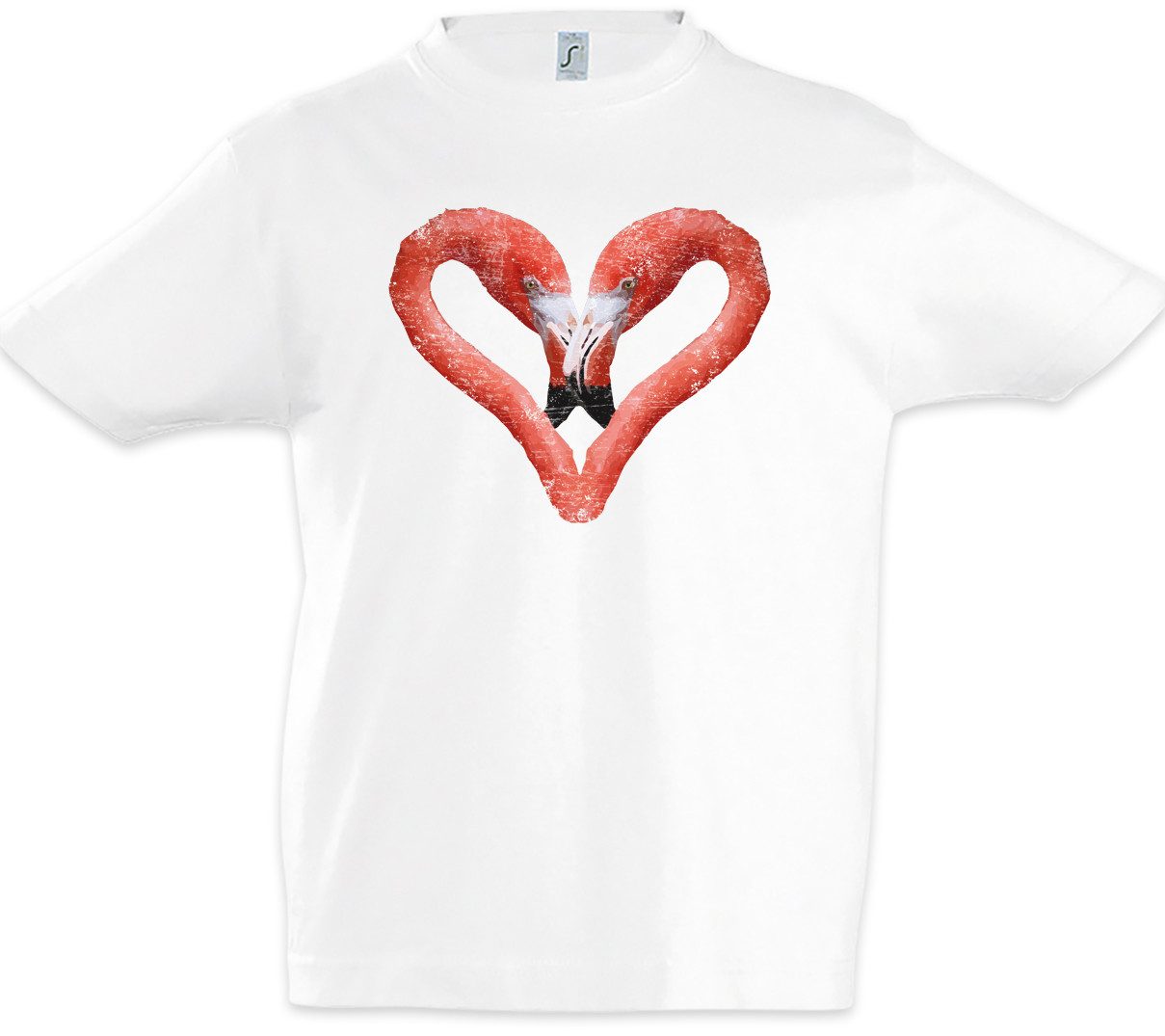 Print-Shirt Flamingo Heart I Kinder T-Shirt Herz Love Liebe Unicorn Vogel Einhorn