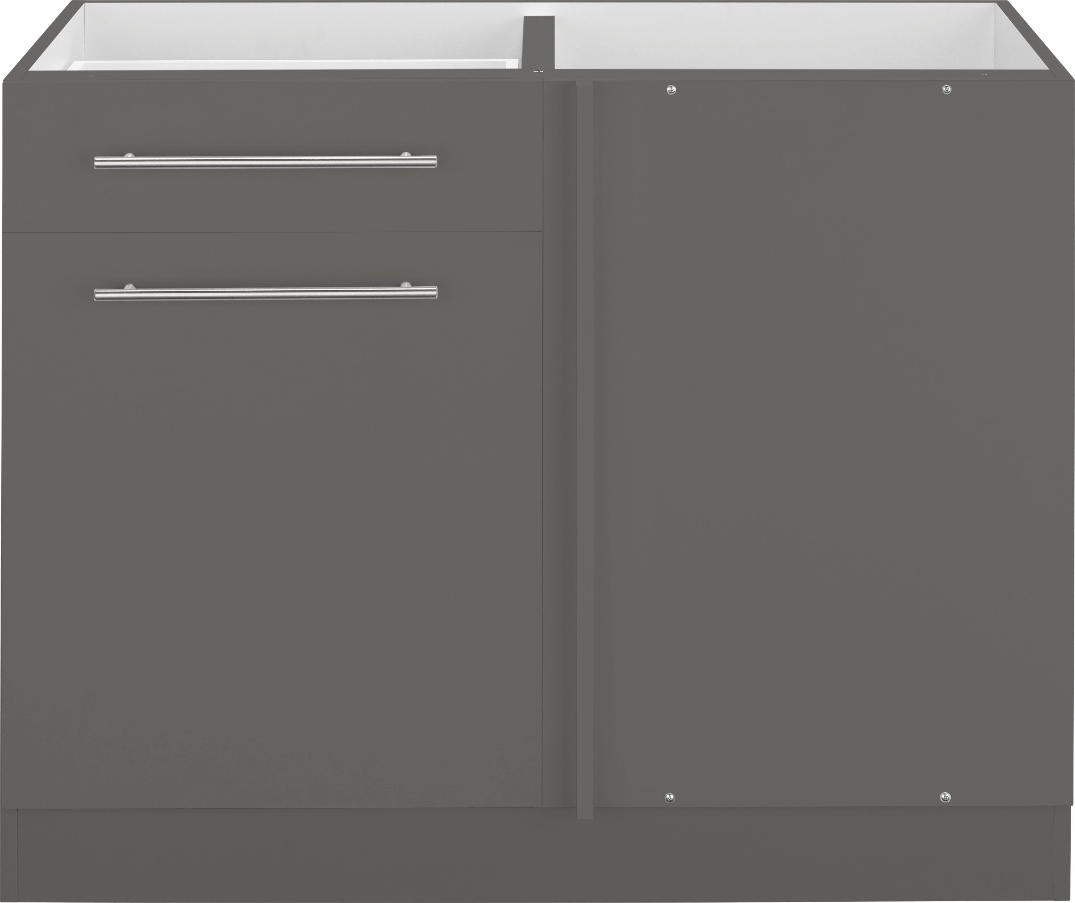 wiho Küchen Eckunterschrank Unna 100 110 cm, Arbeitsplatte | anthrazit/anthrazit cm Anthrazit Planungsmaß breit, ohne