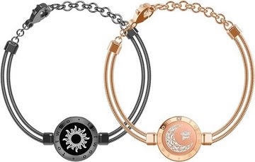 Brücke Bettelarmband Intelligentes Sensorarmband, TOTWOO Armbänder für Paare, Liebes Geschenk, Interaktives Fernarmband für Paare, Vibration & Aufleuchten, Sonne&Mond