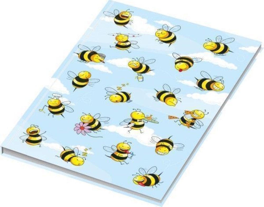 ADINA Notizbuch RNK Kladde / Notizbuch "Crazy Bees", blanko, DIN A5, 96 Blatt, 70 g/m²