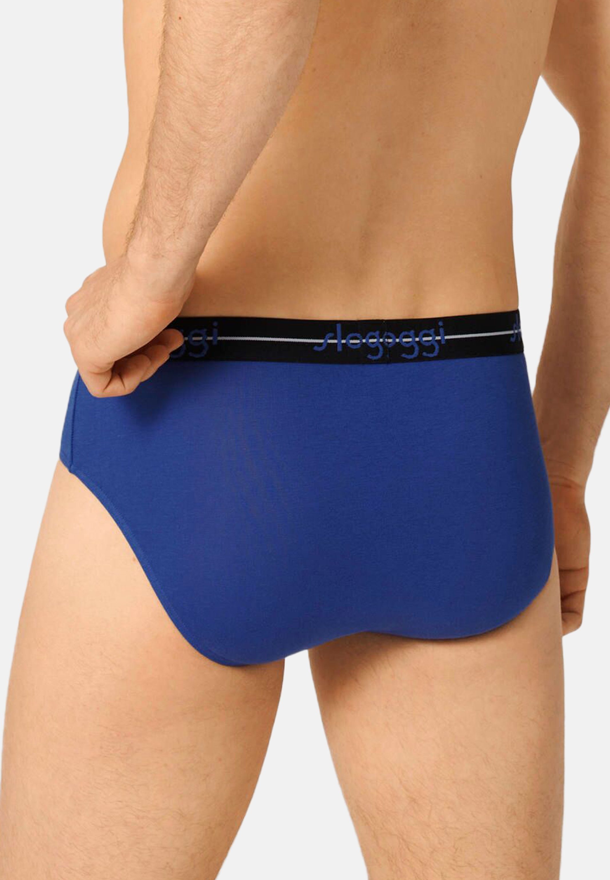 Start Unterhose 6er Baumwolle 6-St) / Ohne Slip - (Spar-Set, Eingriff / - Slip Midi Hellblau Pack - Dunkelblau Sloggi