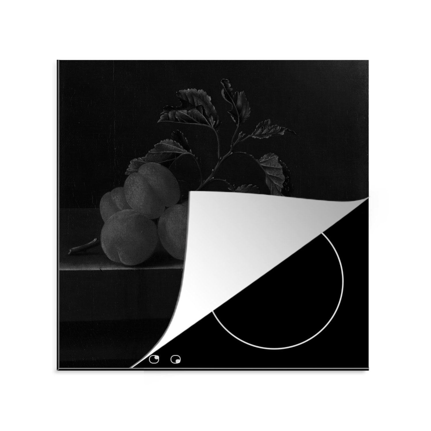 Coorte Aprikosen Vinyl, mit küche Gemälde tlg), für Stilleben cm, von 78x78 - Herdblende-/Abdeckplatte MuchoWow in, Adriaen Arbeitsplatte fünf Ceranfeldabdeckung, (1