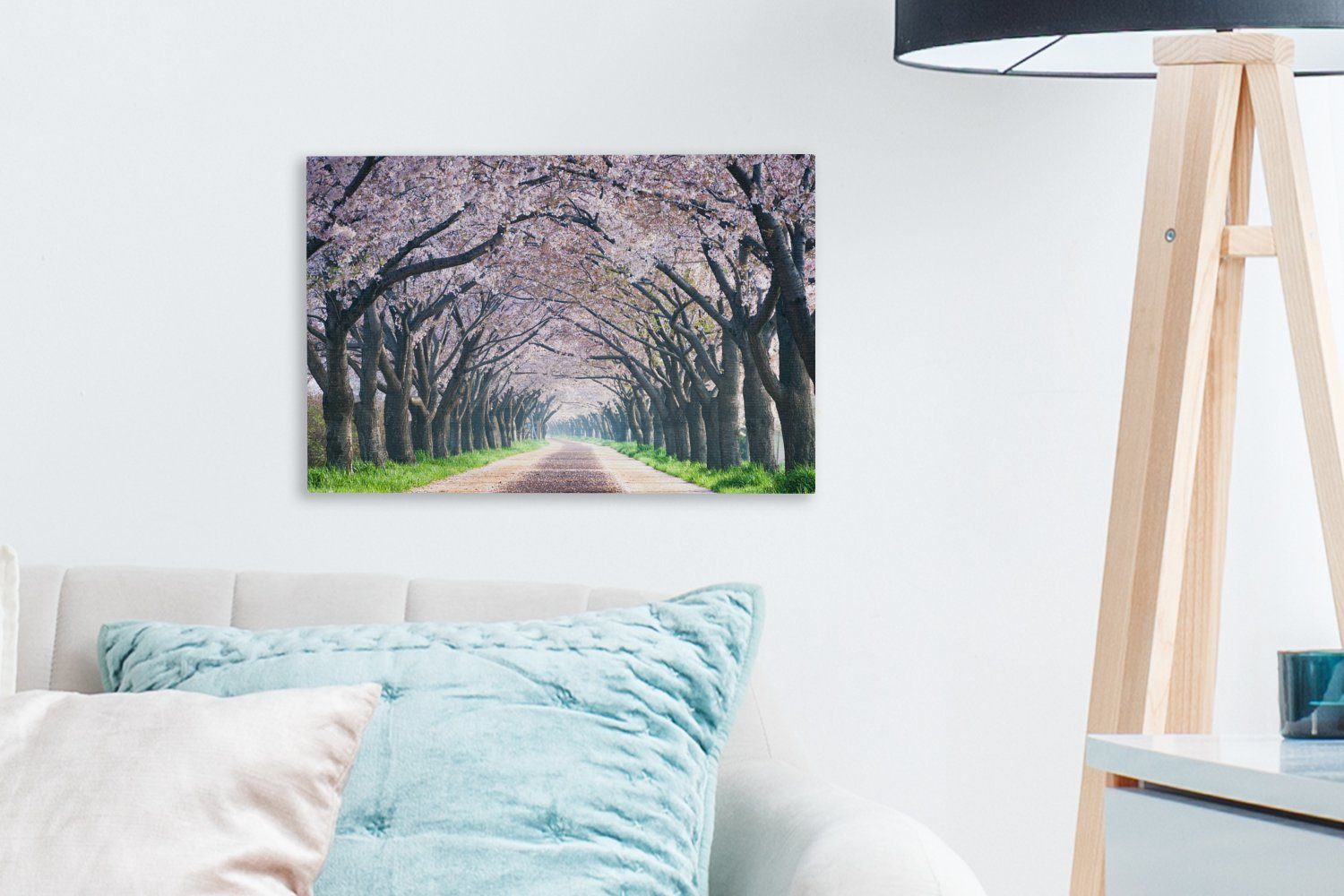 den OneMillionCanvasses® Wandbild cm Leinwandbilder, Bäumen, Wanddeko, in 30x20 St), Aufhängefertig, (1 Kirschblüte Leinwandbild