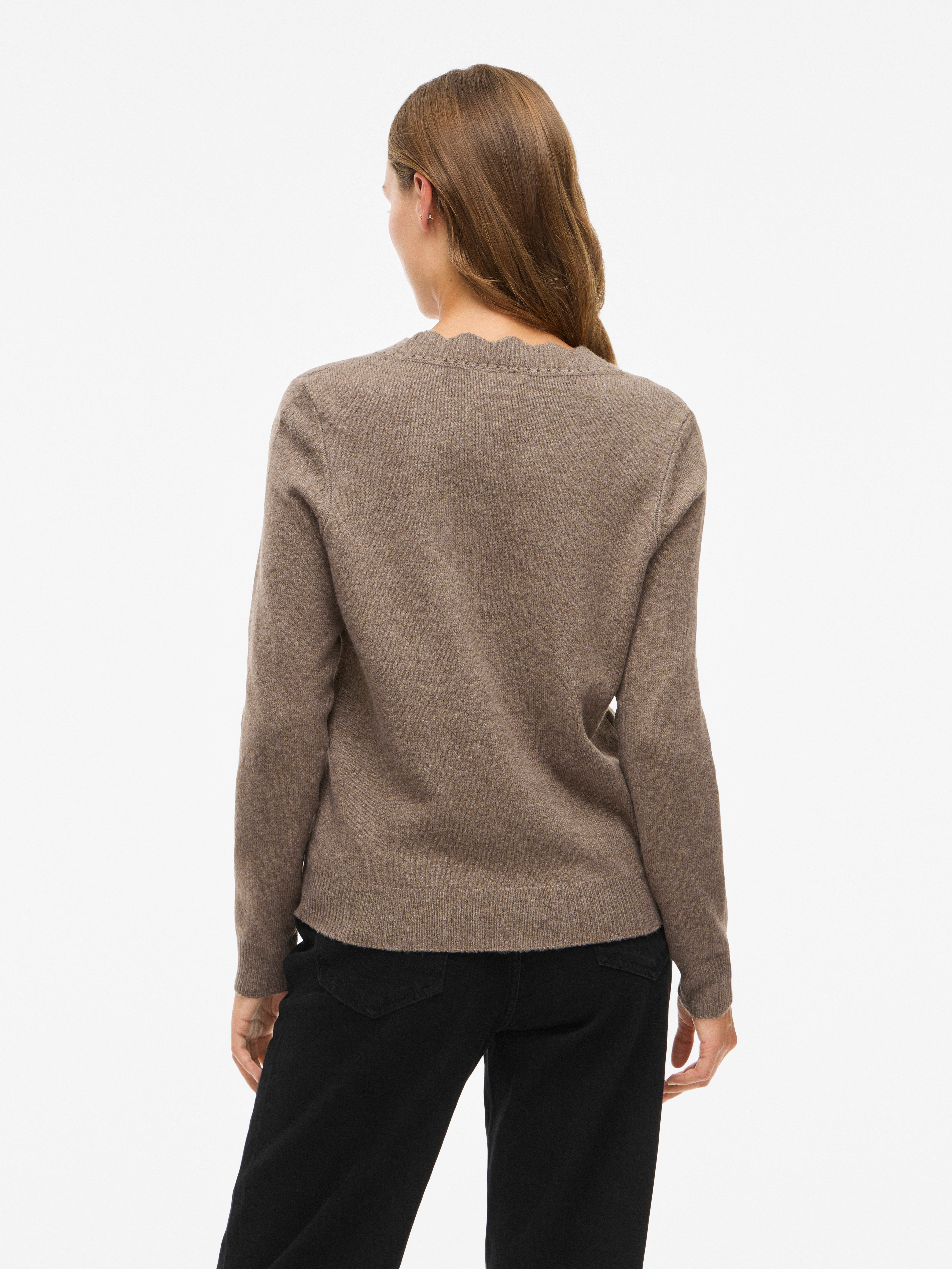 Vila V-Ausschnitt-Pullover VINIKOLINA V-NECK L/S KNIT TOP - NOOS