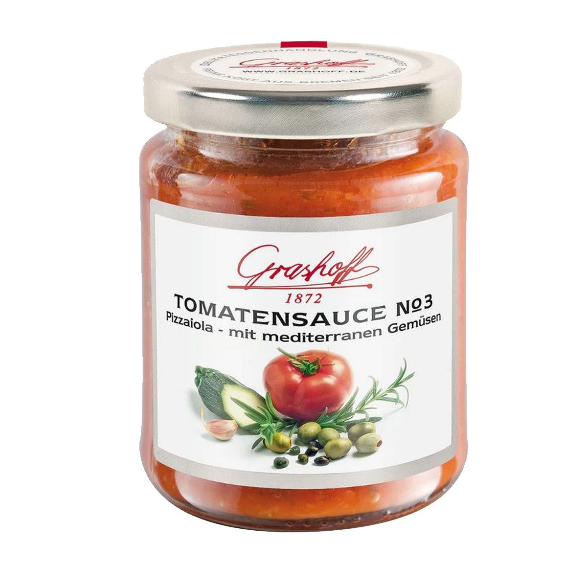 Grashoff Saucen, Grashoff Tomatensauce No. 3 nach mediterrane Art mit Gemüse 200ml