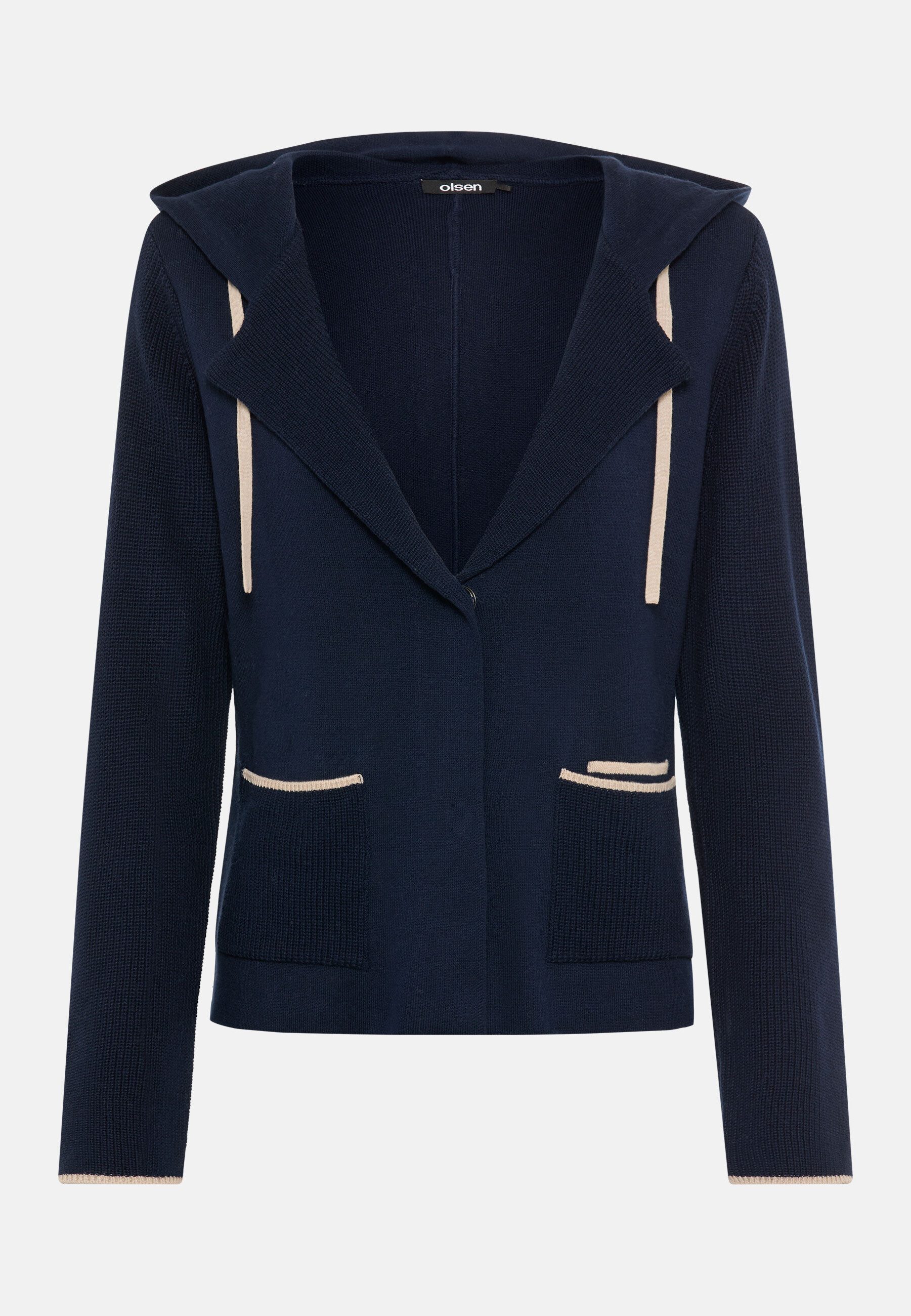 Olsen Cardigan mit Kapuze und Knopfleiste