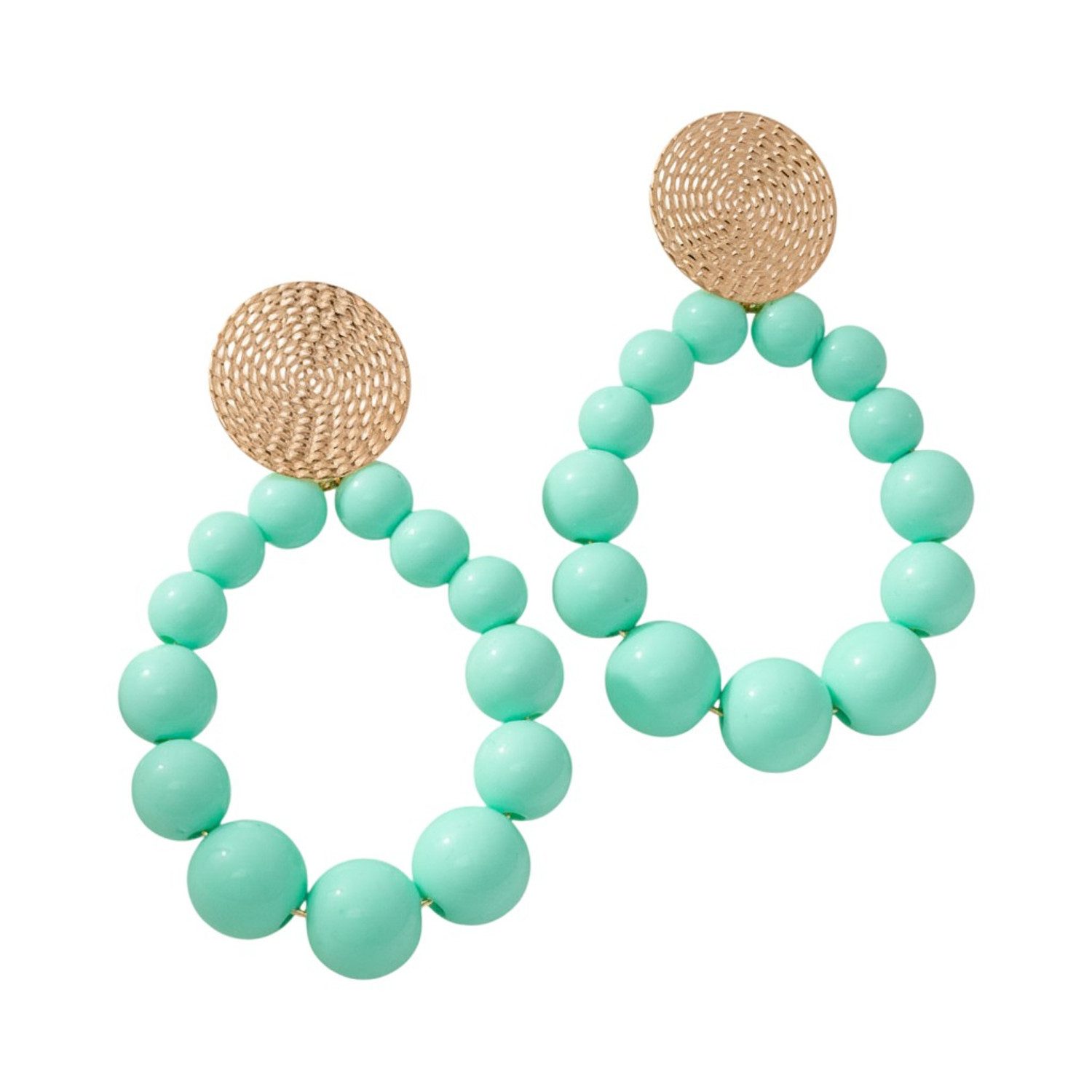 KARMA Perlenohrringe XL Damen Ohrringe vers. Farben bunt 7 cm (Statement-Ohrschmuck Acrylperlen, 2-tlg., Sommer Accessoire), Acryl modern Damenohrringe groß