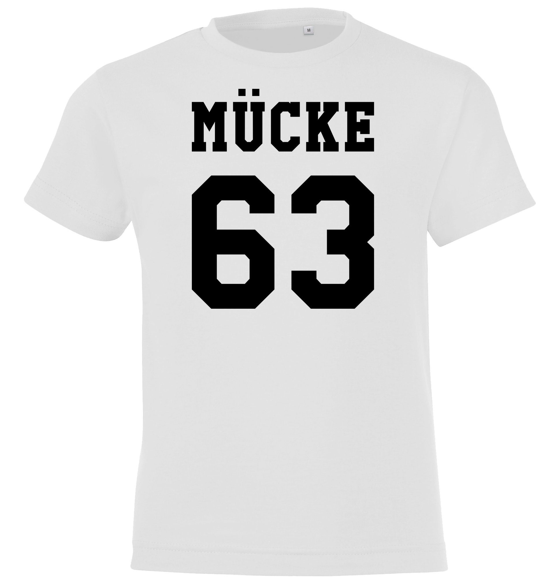 Mücke63 Kinder Weiss Designz T-Shirt Youth Frontprint Trendigem T-Shirt mit