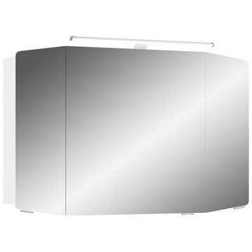 Lomadox Spiegelschrank CERVIA-66 Badezimmer 100cm in weiß mit LED-Beleuchtung, B/H/T: 100/67/17 cm