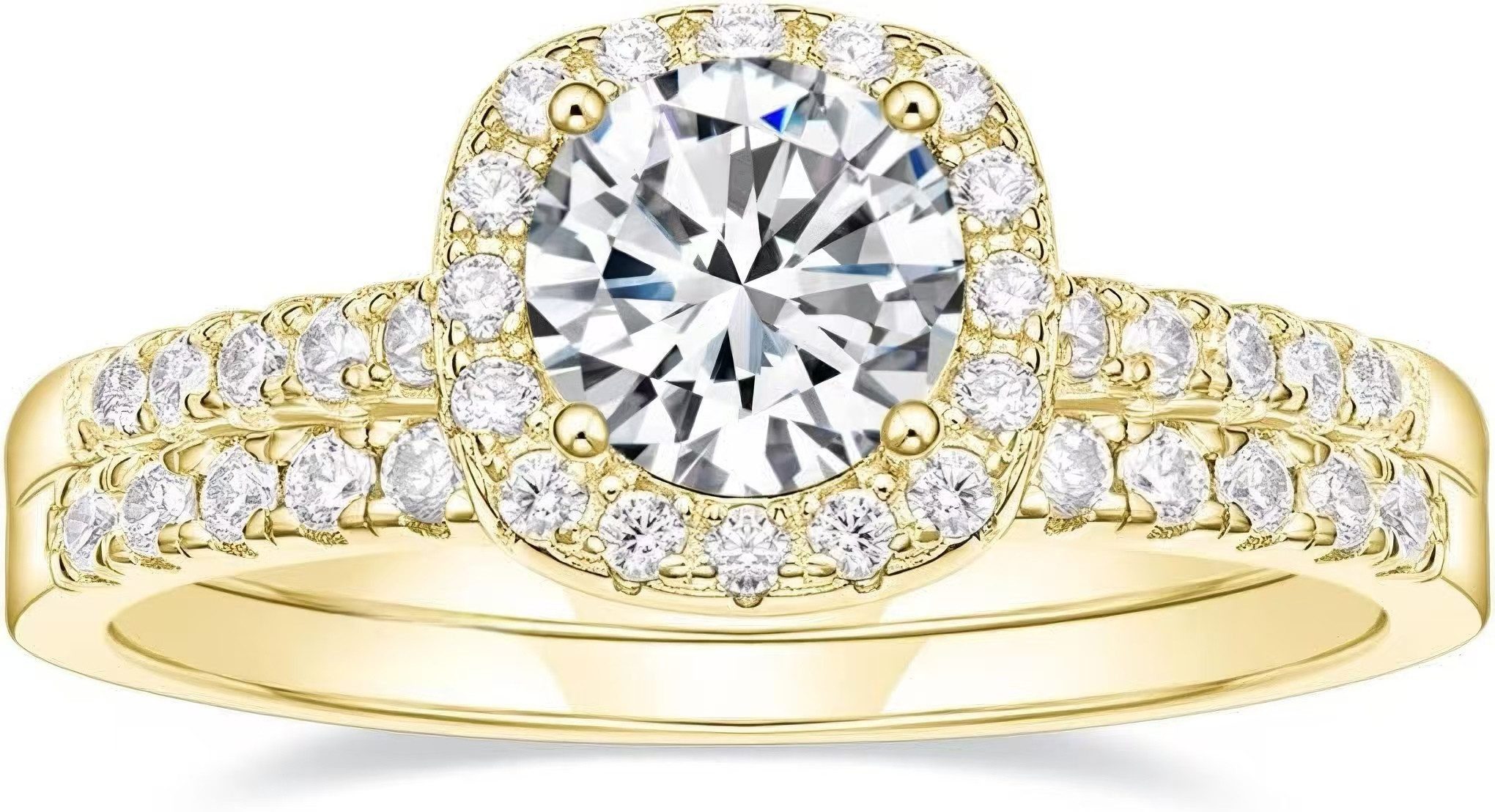 Jumpeak Diamantring damen ring,ring set gold,1.2ct e vs2 wedding ring,labordiamant, ring damen gold,Mit IGi-Zertifikat,valentinstag geschenk für sie