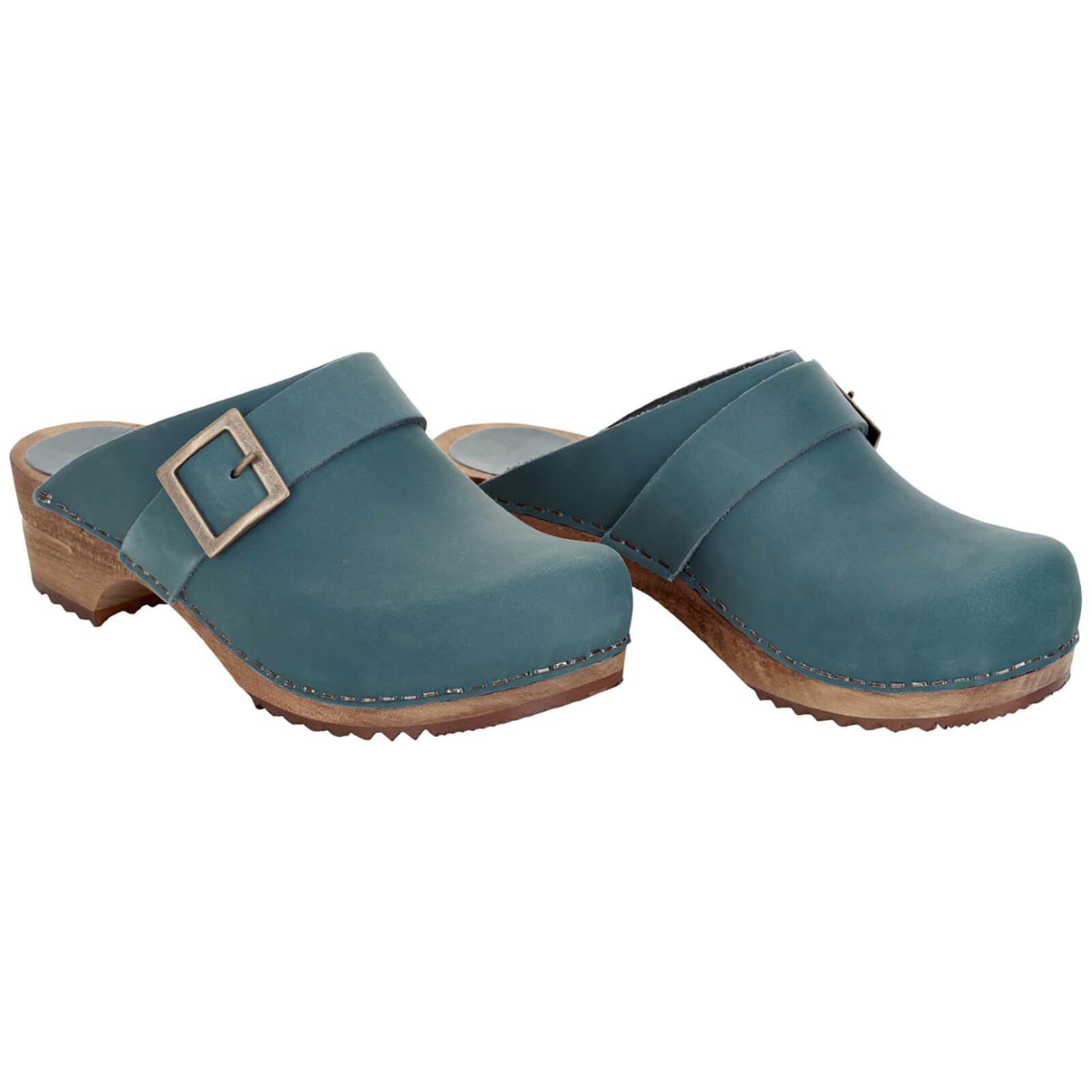 Wood-Urban Open Clog Blue Sandale
