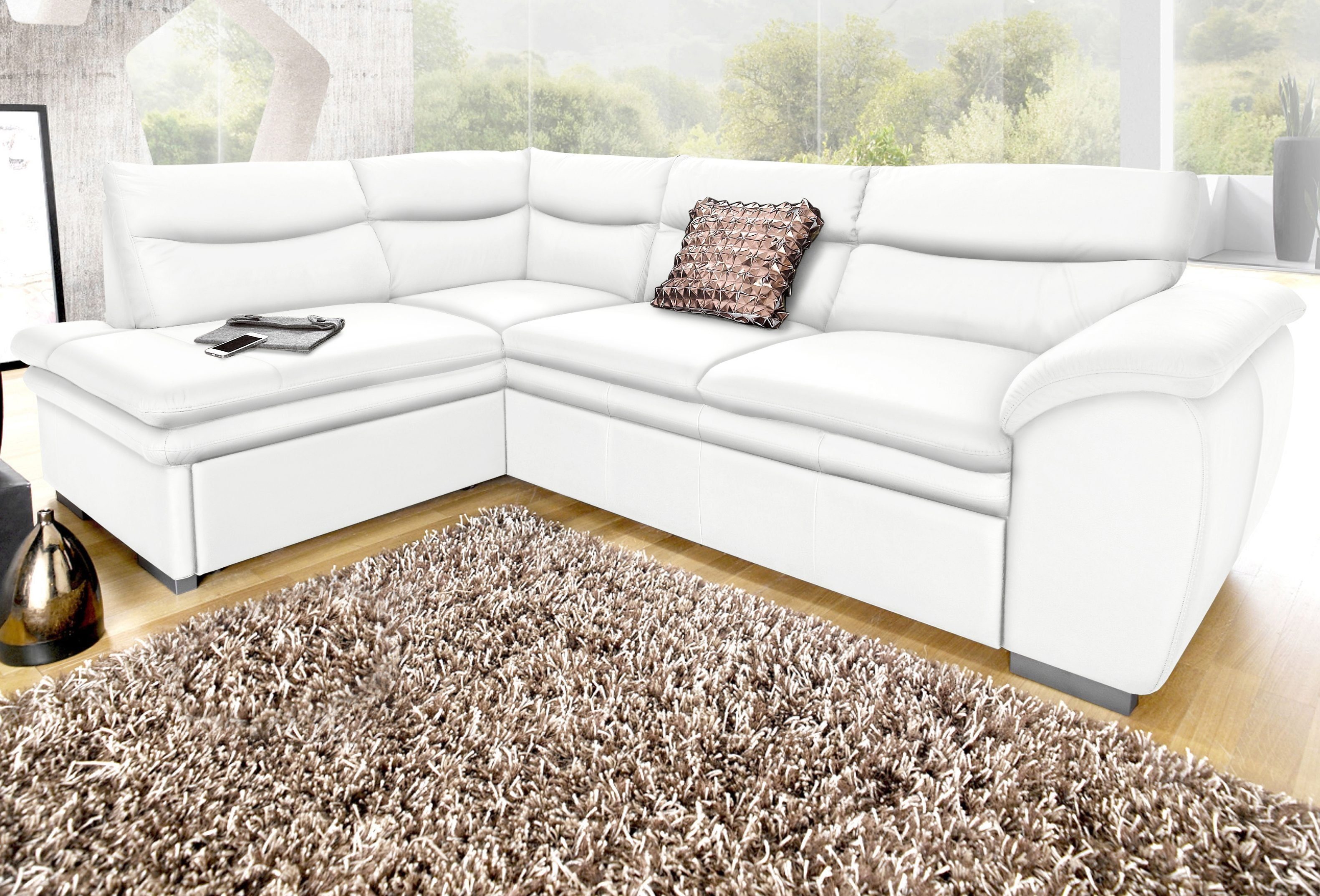 COTTA Ecksofa "Leandra L-Form", wahlweise mit Bettfunktion & Bettkasten günstig online kaufen