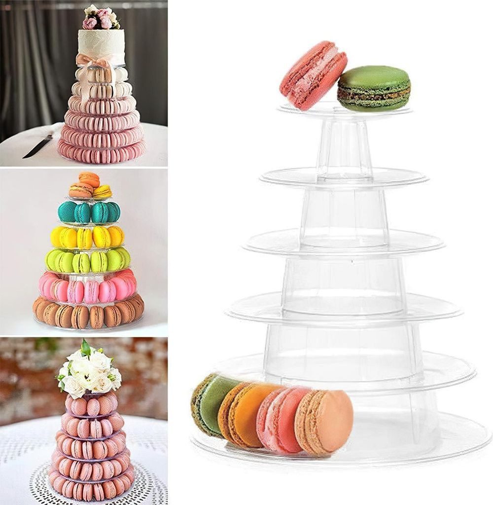 Welikera Etagere 6-stöckig Cupcake Ständer,Macaron-Turm, transparent,rund,Dessert-Display für Hochzeit,Geburtstag,Party