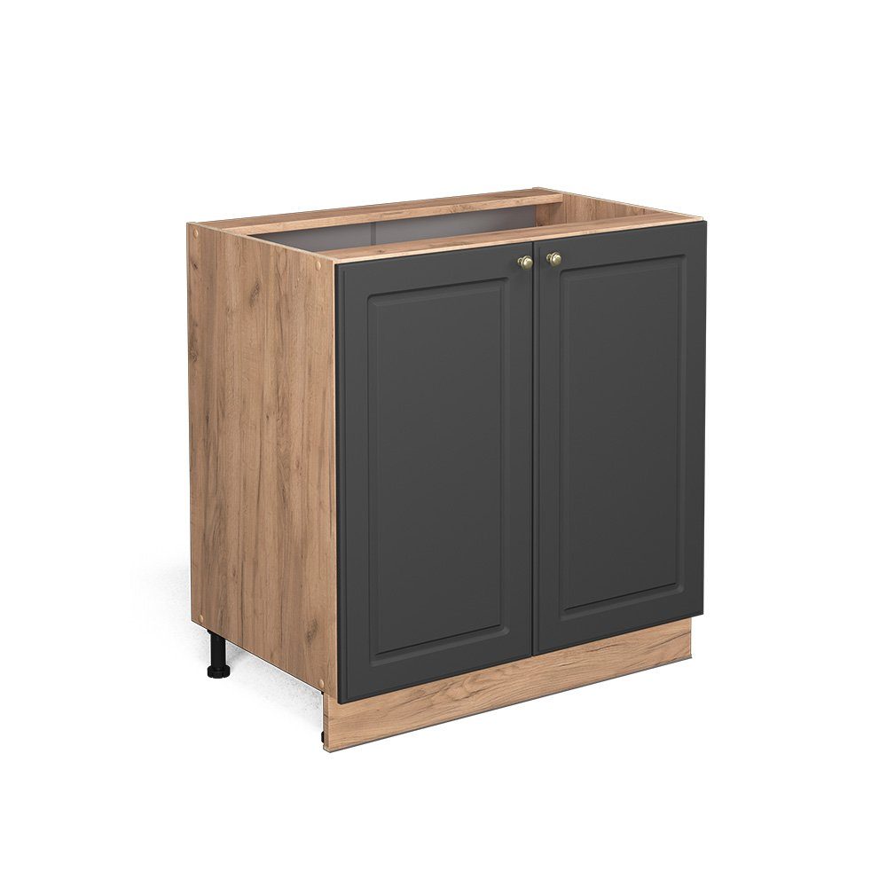 Vicco Spülenunterschrank Fame-Line, Anthrazit-Gold/Eiche, 80 cm günstig online kaufen