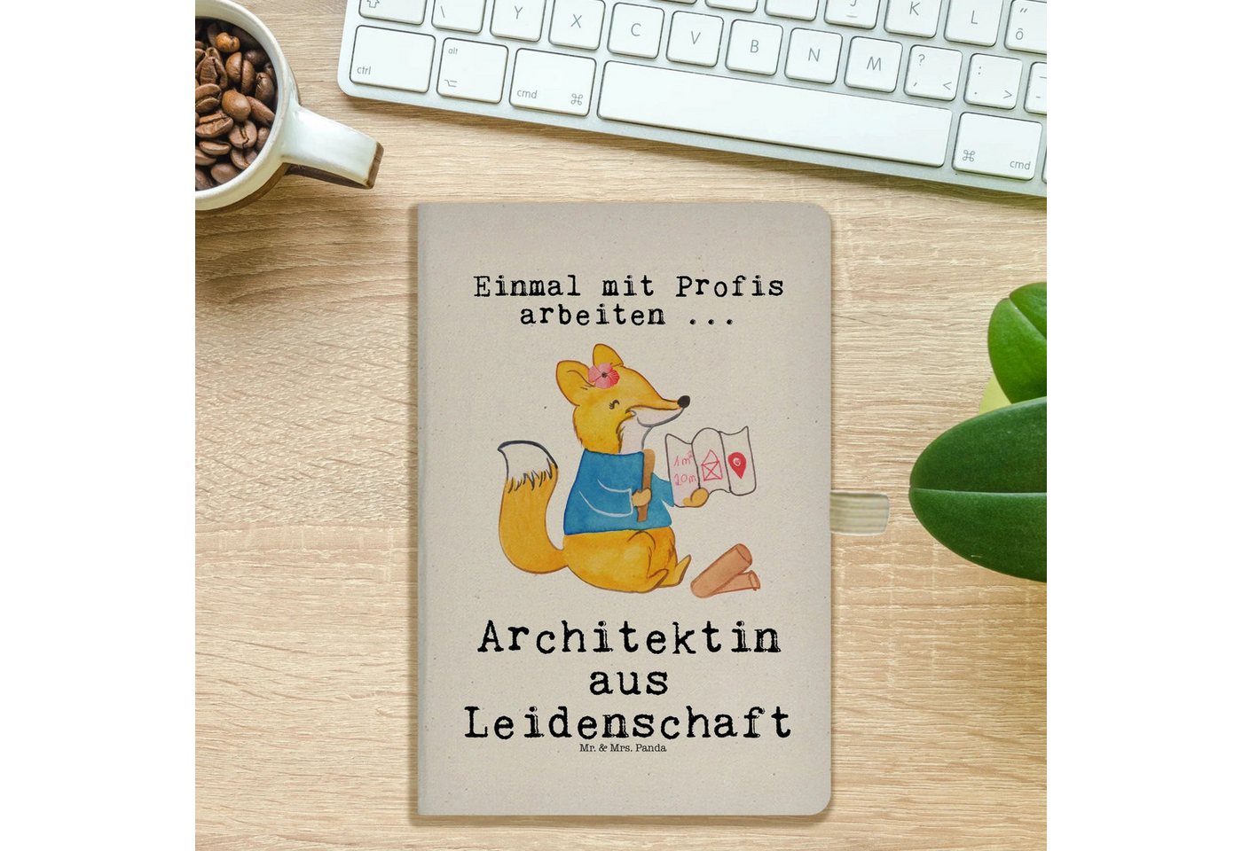 Thumbnail - Mr. & Mrs. Panda Notizbuch Architektin Leidenschaft - Transparent - Geschenk, A5 Notizbuch Leder Mr. & Mrs. Panda, Umwel...