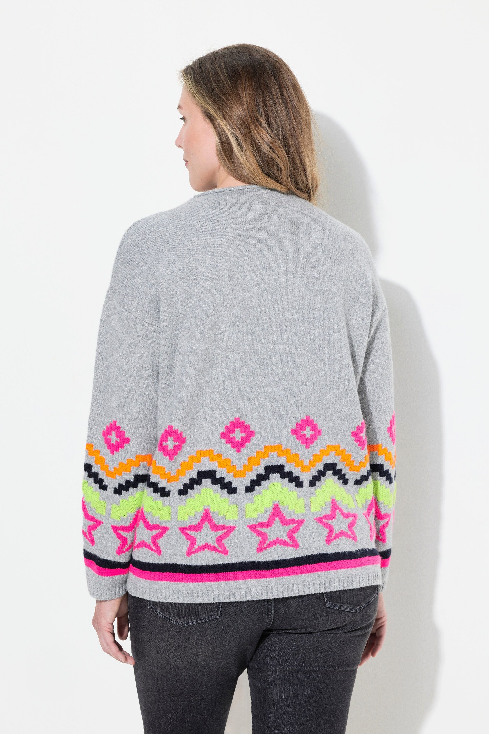 Laurasøn Strickpullover Jacquard Pullover Turtleneck Langarm