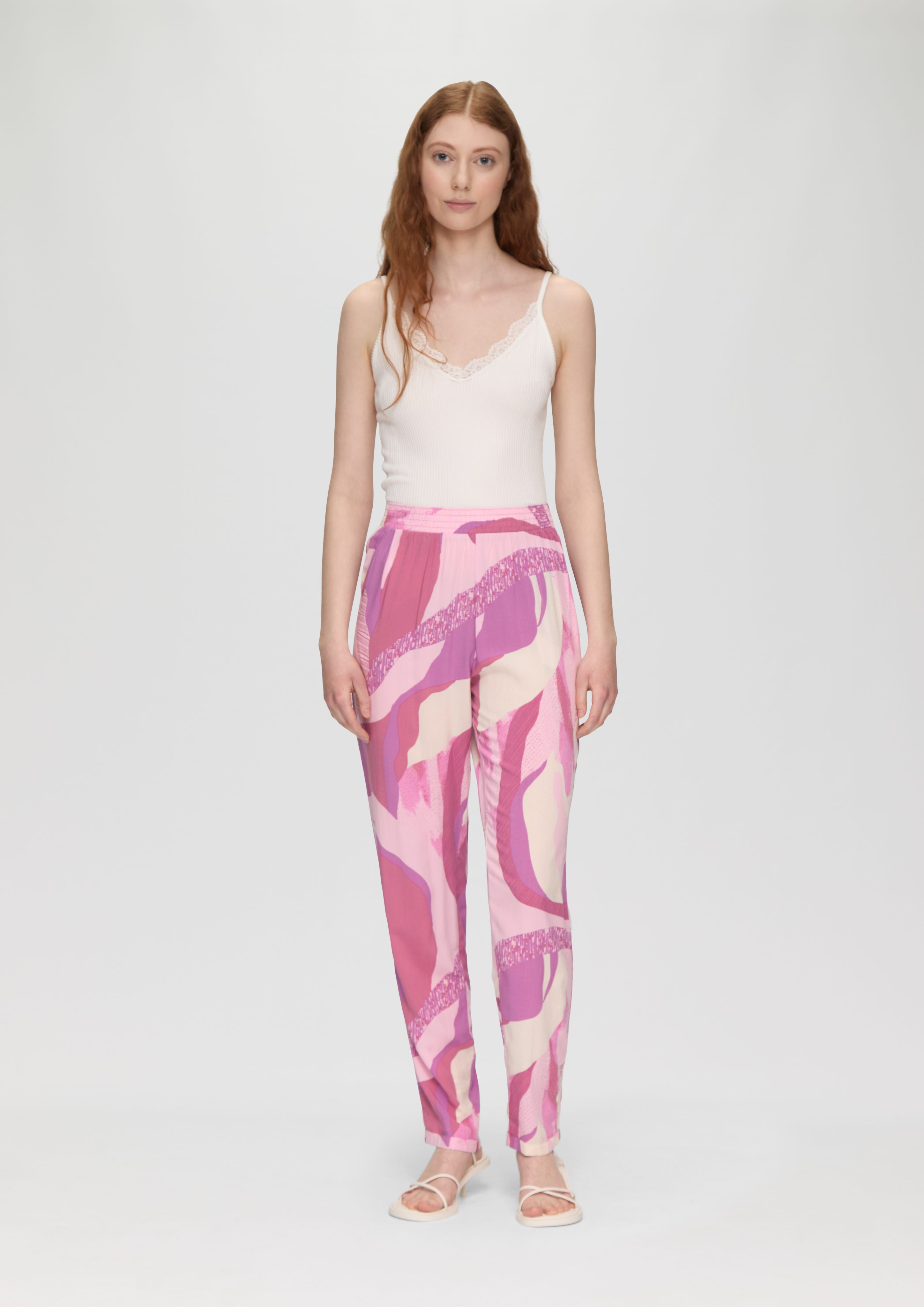QS Stoffhose Viskose-Culotte mit fixiertem Umschlag-Saum günstig online kaufen