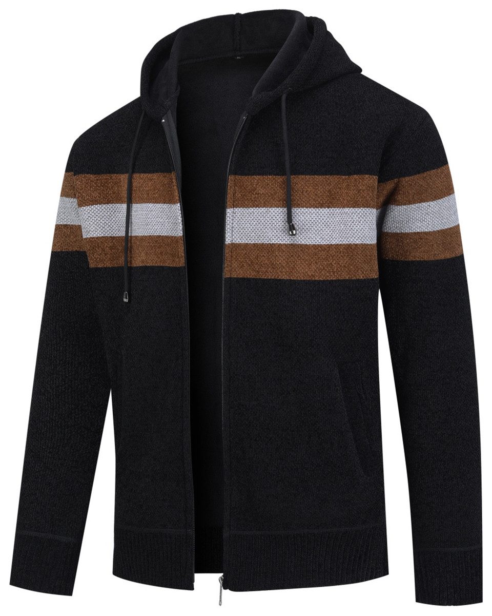 Allthemen Cardigan mit Kapuze Strickjacke Herren gefütterte Winterjacke Kon günstig online kaufen