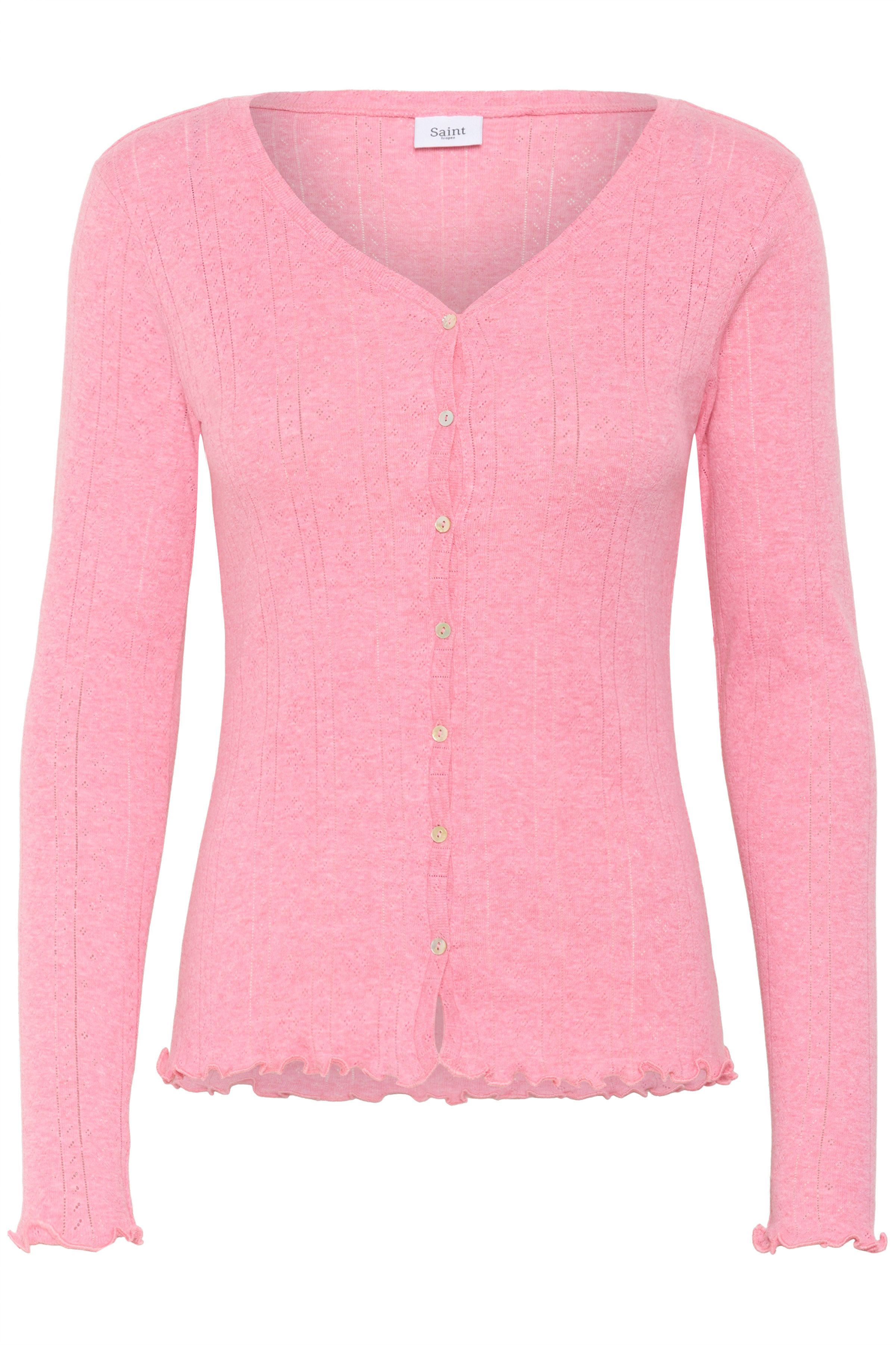 Saint Tropez Strickjacke GruSZ Cardigan mit Lochstickerei und gewelltem Sau günstig online kaufen