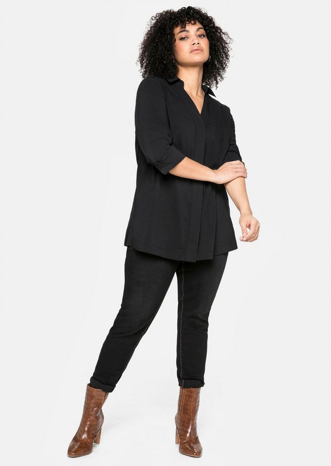 Sheego Klassische Bluse Langarmbluse Langarm