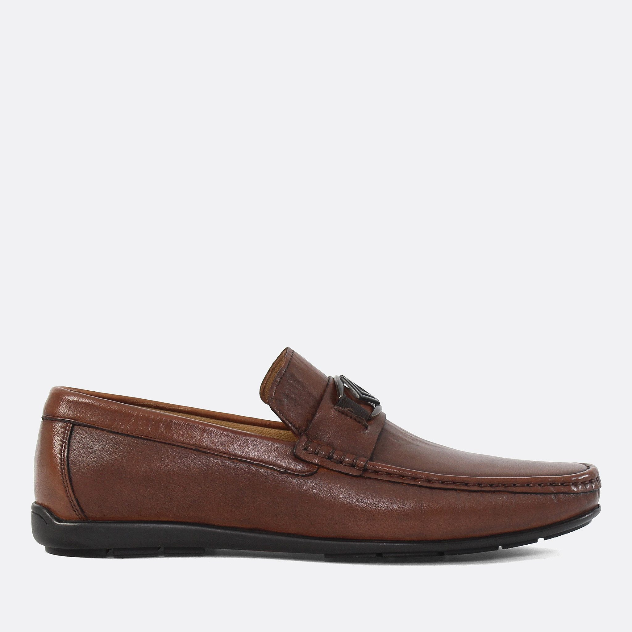 Celal Gültekin 639-258 Loafer Cognac, Zierschnalle, glattes Leder, klassische Mokassinform