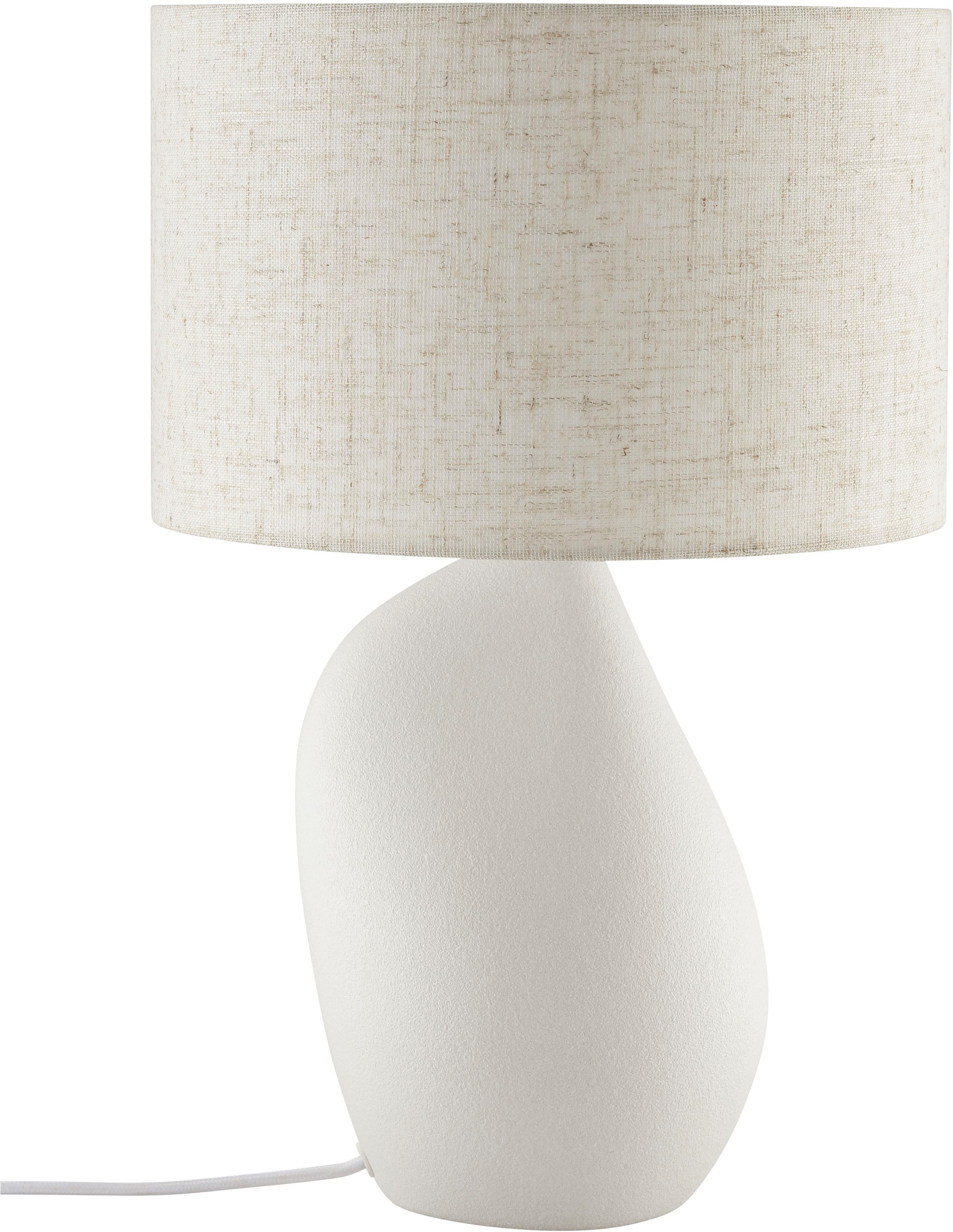 OTTO home Tischleuchte Nyllor, ohne Leuchtmittel, Keramikfuß organische Form mit Textilschirm, 38 cm Höhe, 20 cm Ø