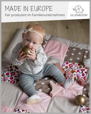 Krabbeldecke Baby Krabbeldecke 100x100 cm "Sand Eichhörnchen" (Made in EU), ULLENBOOM ®, Dick gepolstert, Außenstoff 100% Baumwolle