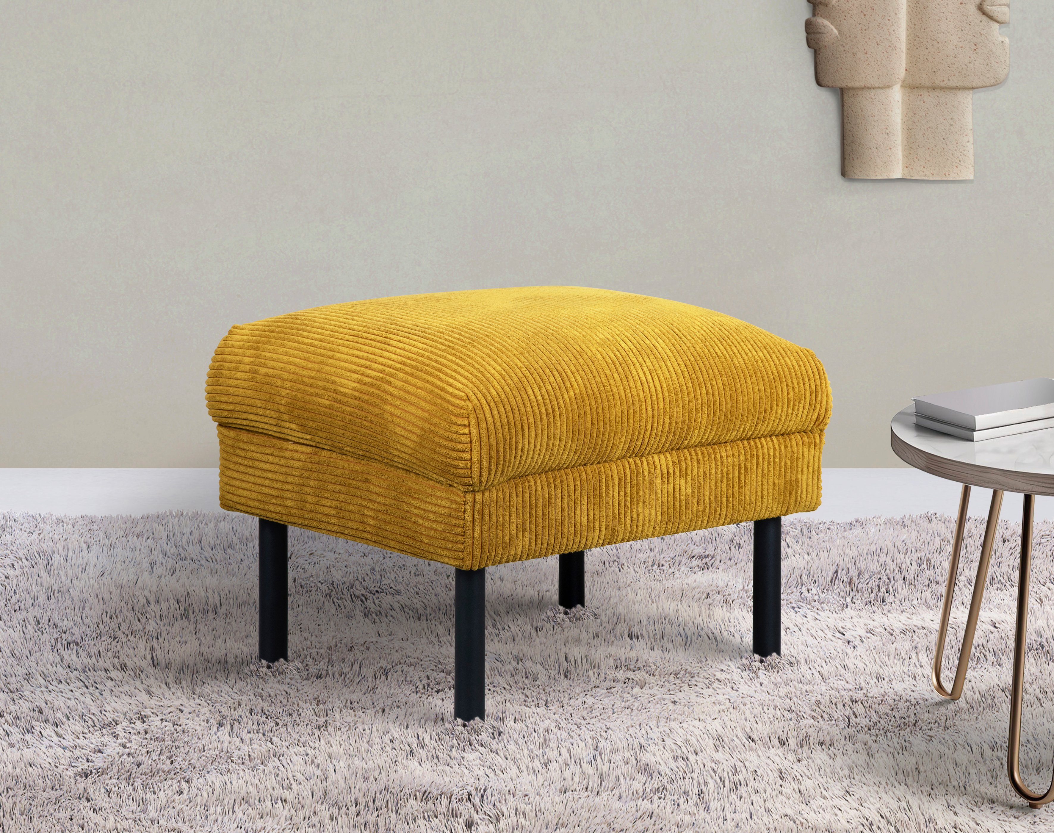 Home affaire Hocker Lillibeth Polsterhocker, Sitzhocker, Maße B/T/H: 64/50/48 cm, passend zur Serie "Lillibeth", auch in Cord und Samtoptik