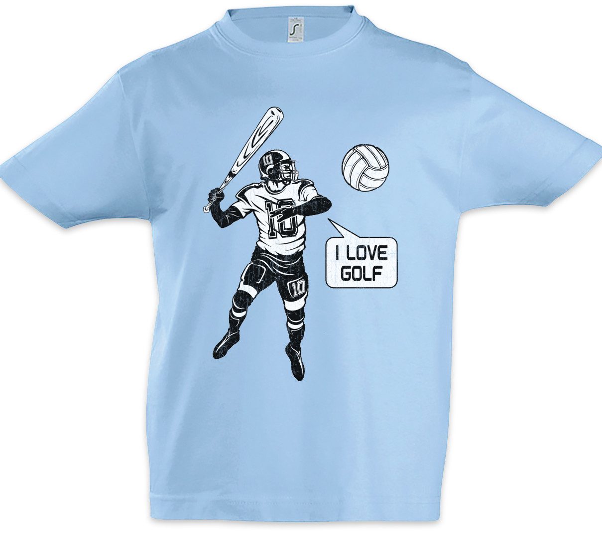 Print-Shirt I Love Golf Kinder T-Shirt Baseball Basketball Ice Hockey Eishockey
