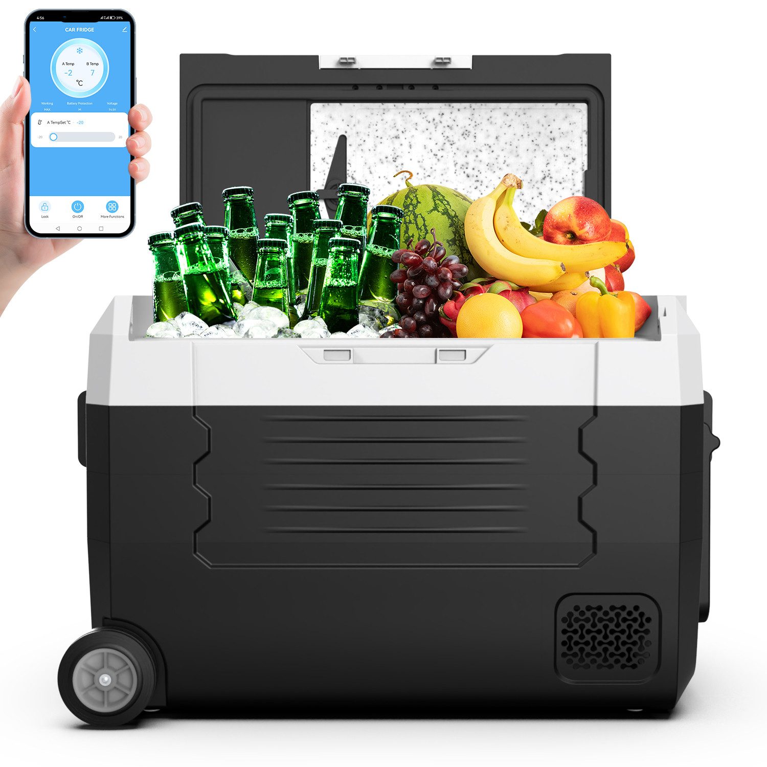 Kühlbox Kompressor Kühlbox mit APP-Steuerung, bis -20°C, 12/24V, MAX/ECO Modus