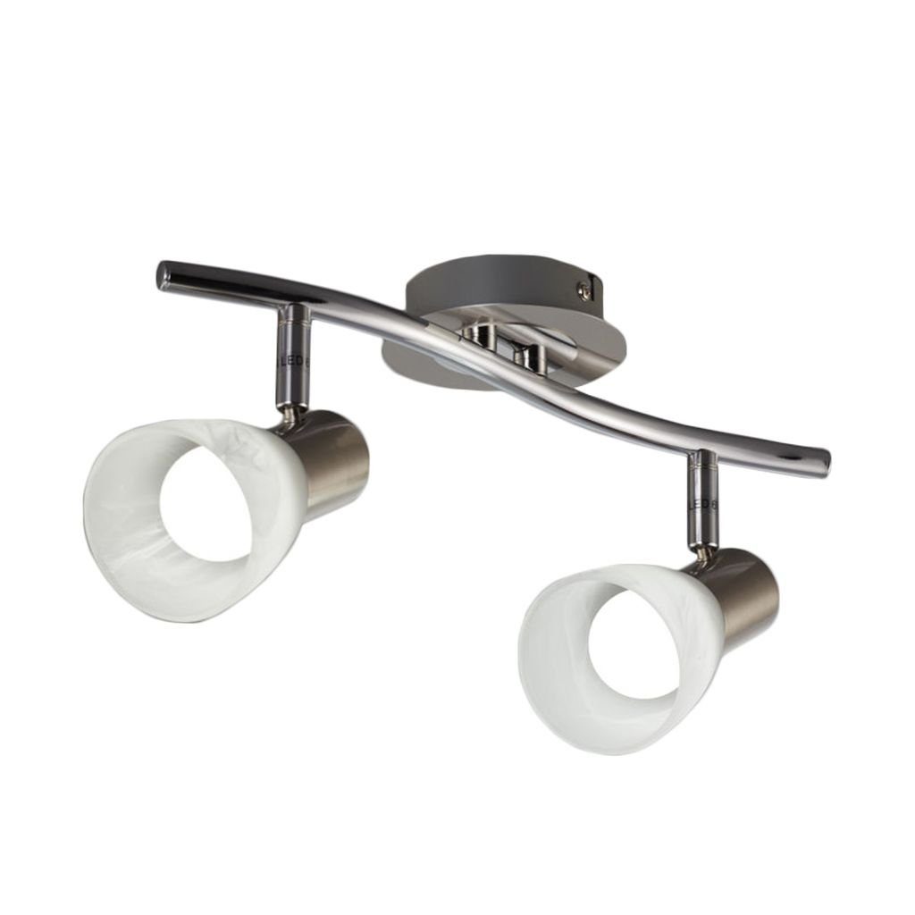 B.K.Licht Deckenleuchte drehbar schwenkbar 2x 5W 2x E14 IP20 - BKL1029, LED wechselbar, Warmweiß, 2-flammig 3000K 470lm 345 x145mm (LxH)