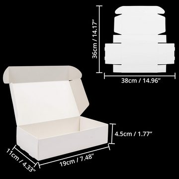 Kurtzy Geschenkbox 50 Stk. Weiße Geschenkboxen 19x11x4.5cm, White Gift Boxes 50 pcs 19x11x4.5cm Rectangular